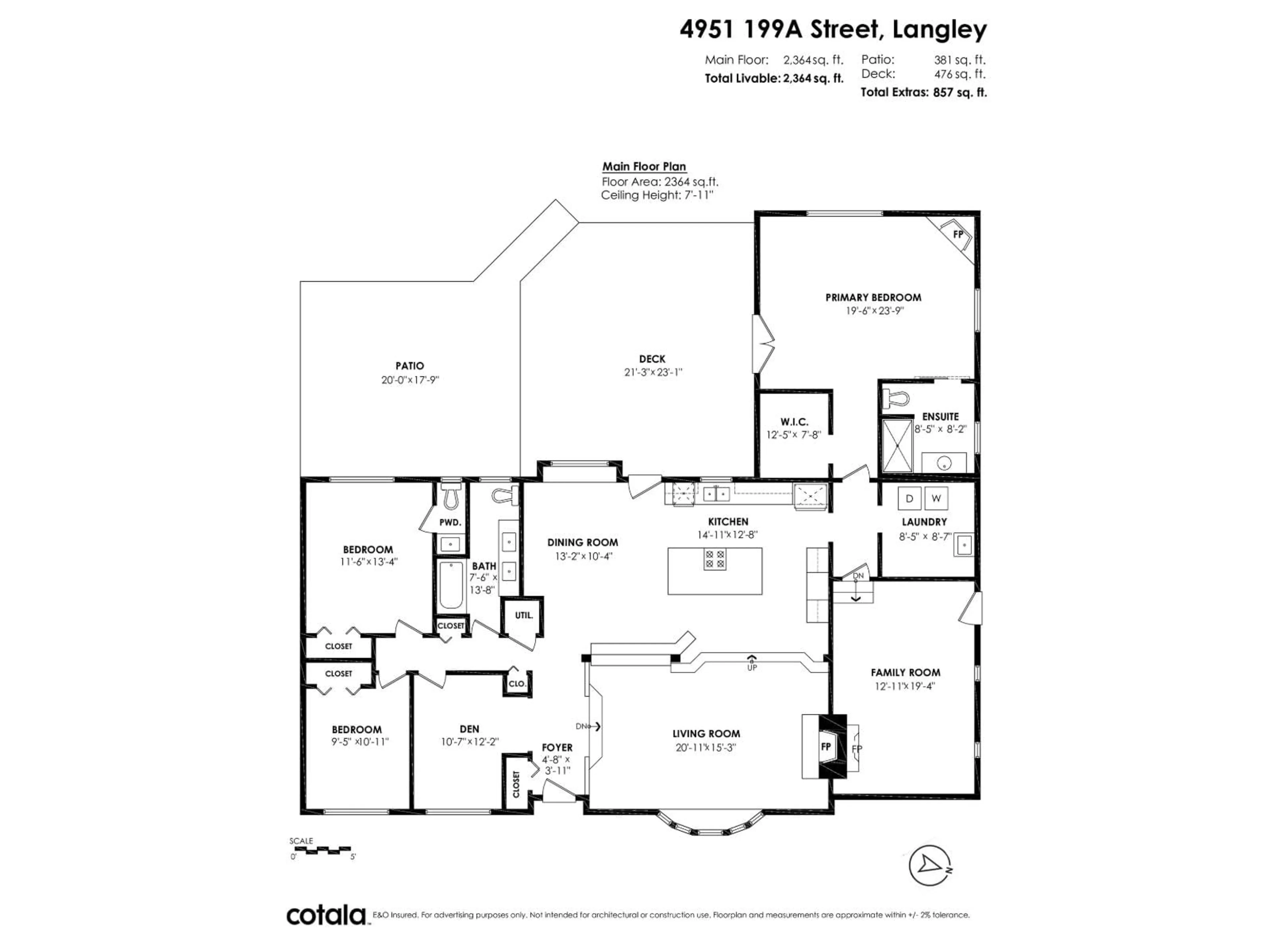 Floor plan for 4951 199A, Langley British Columbia V3A1J5