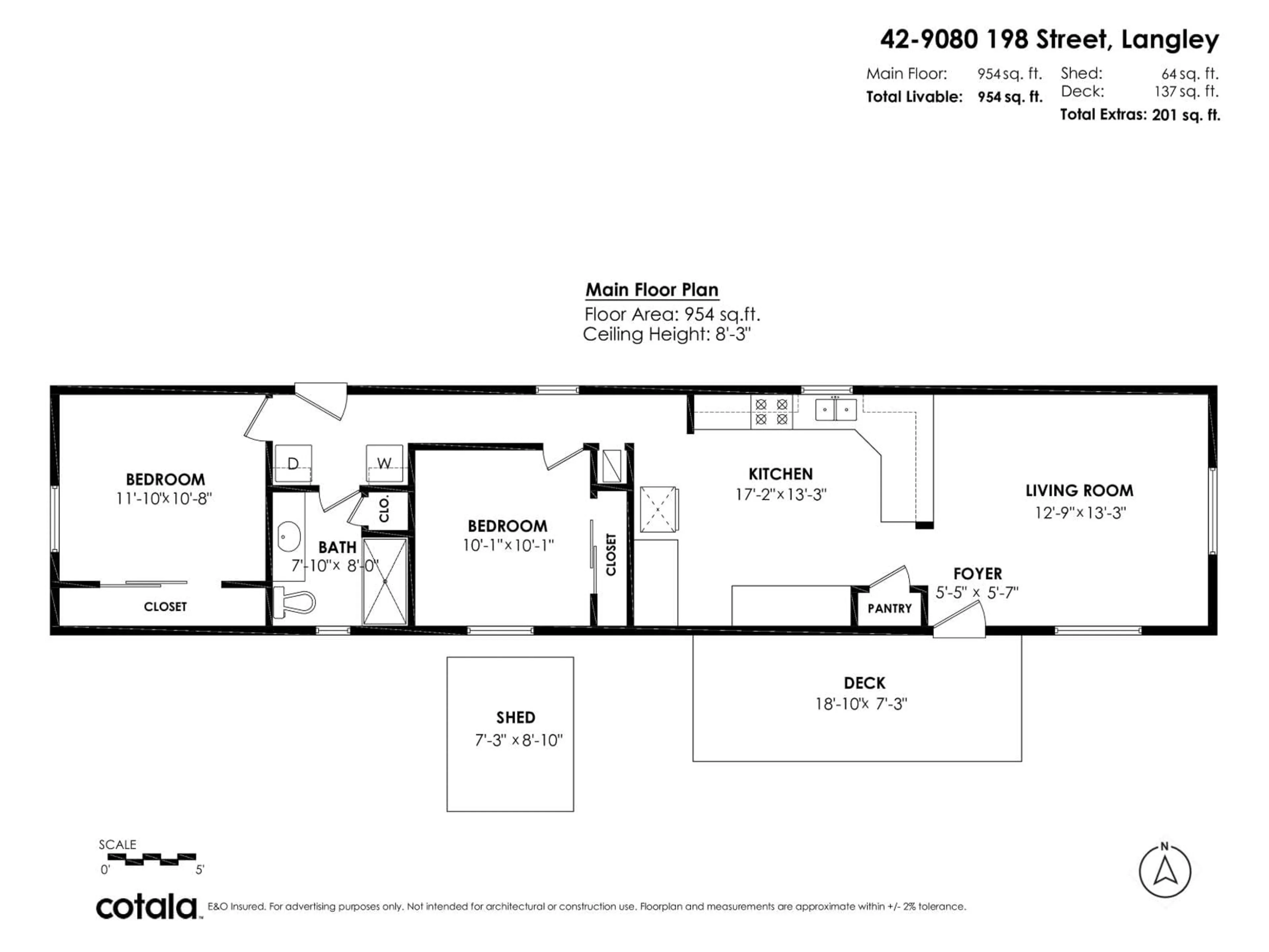 Floor plan for 42 - 9080 198, Langley British Columbia V1M3A8