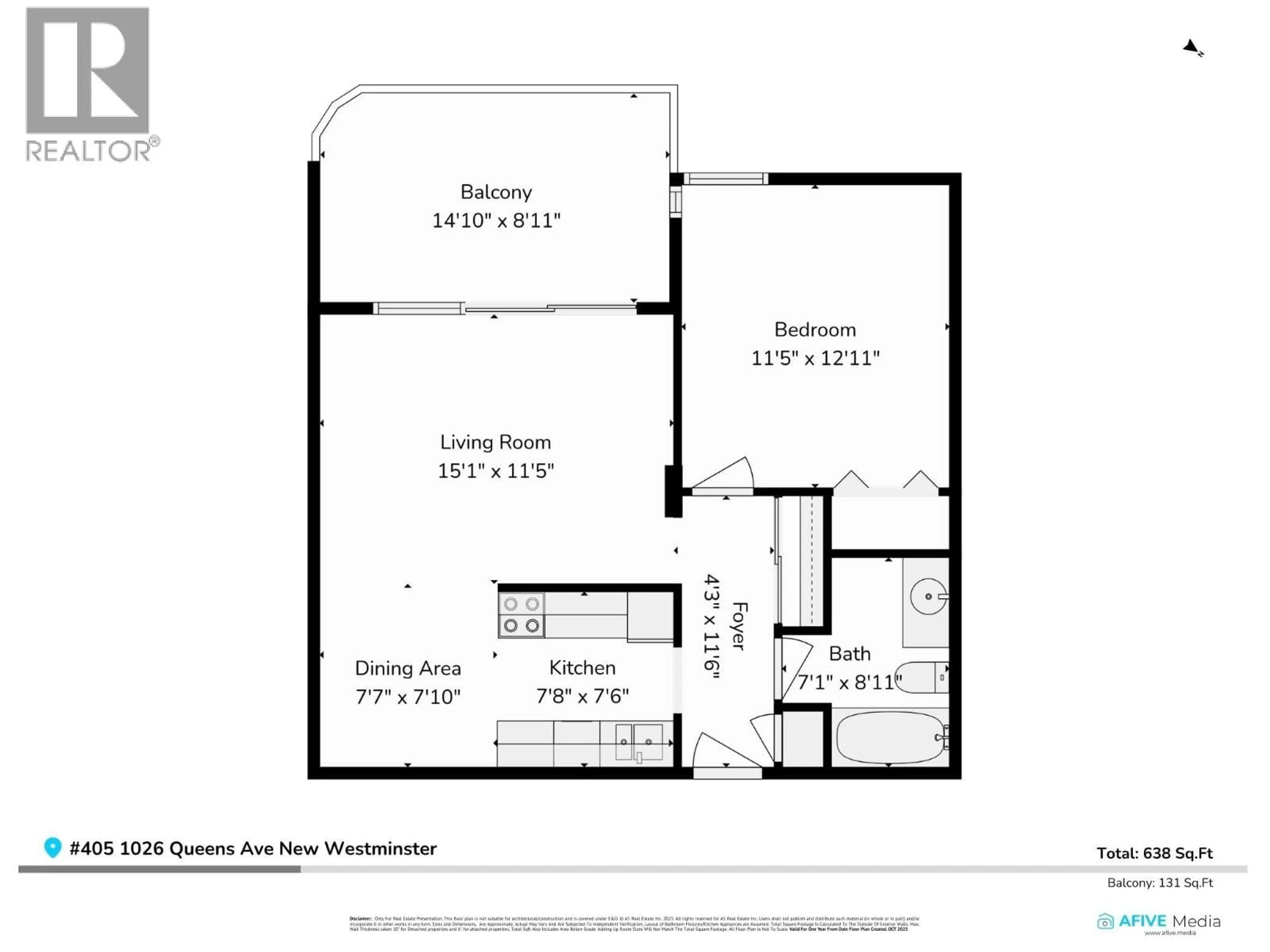 Floor plan for 405 - 1026 QUEENS AVENUE, New Westminster British Columbia V3M6B2