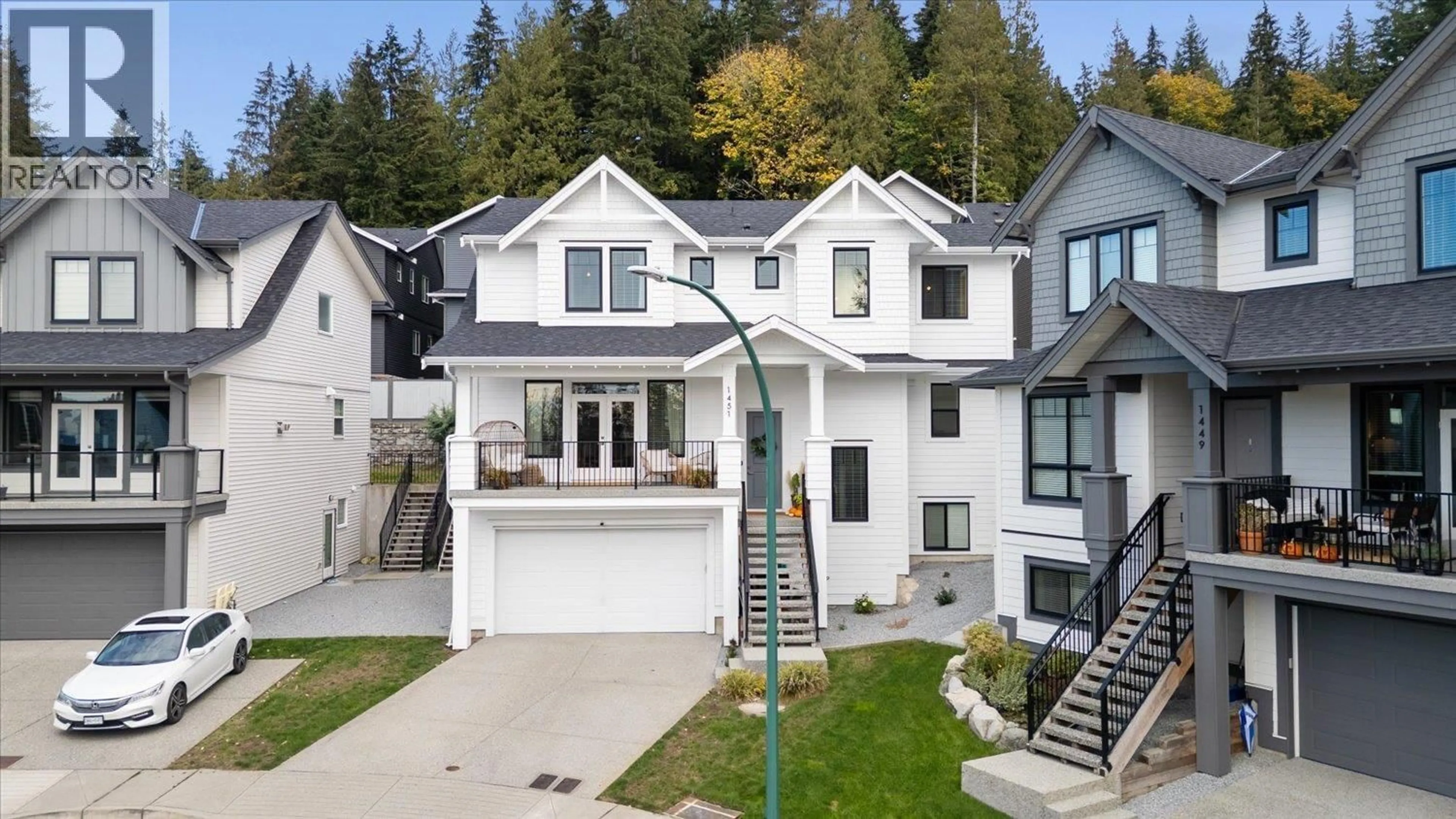 Home with vinyl exterior material, street for 1451 JACOBI PLACE, Coquitlam British Columbia V3E0N3