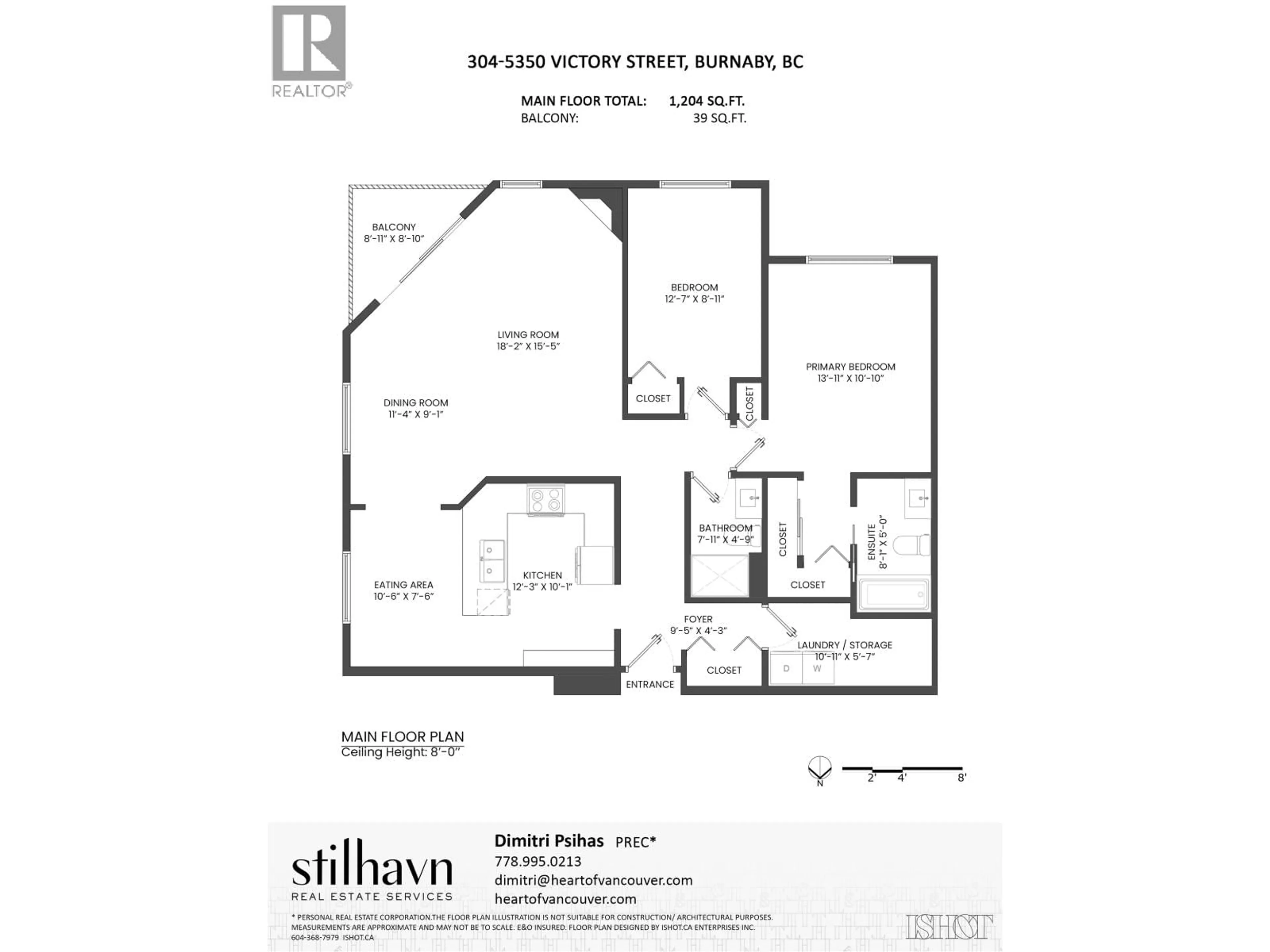 Floor plan for 304 - 5350 VICTORY STREET, Burnaby British Columbia V5J1T1