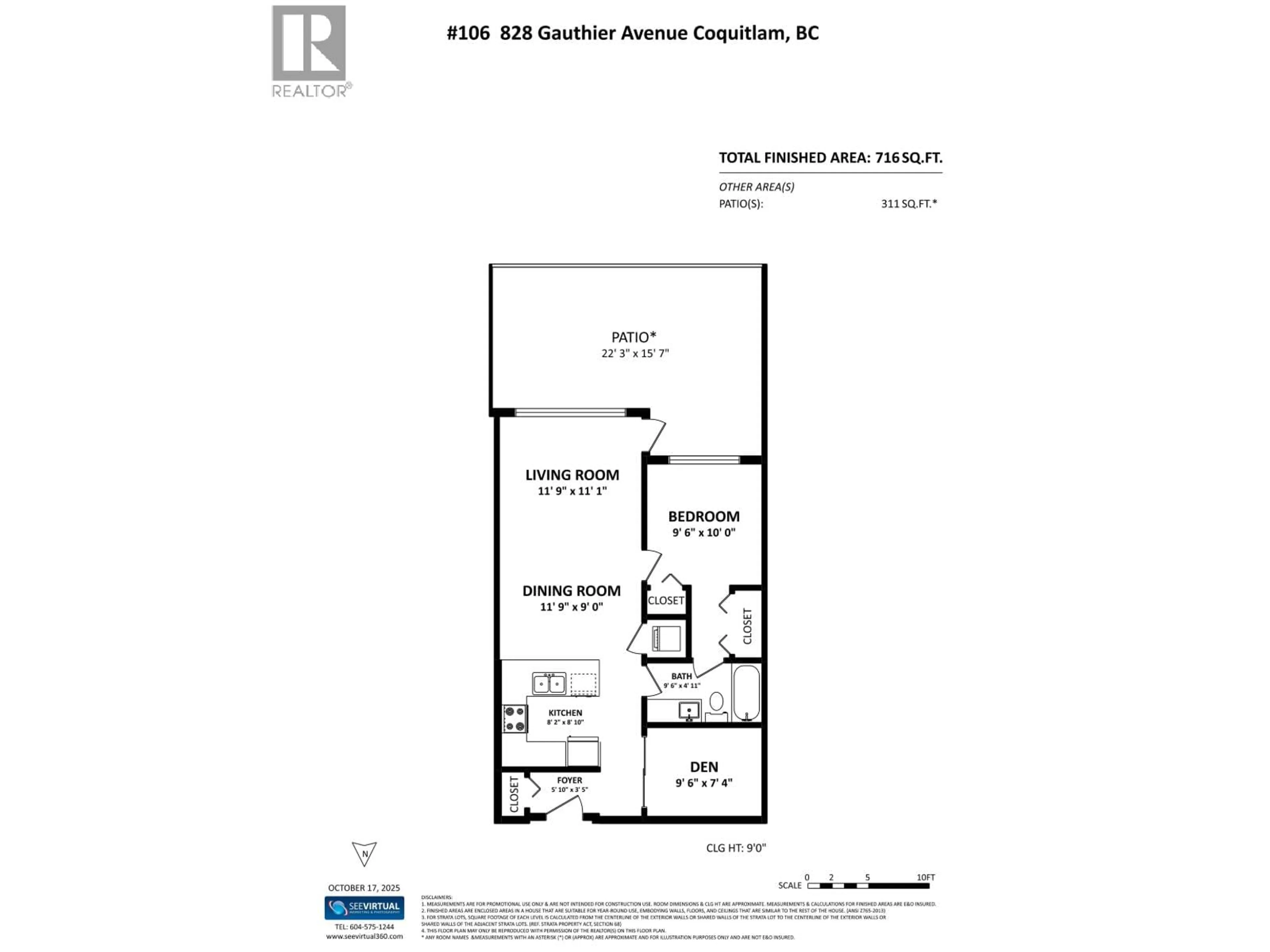 Floor plan for 106 - 828 GAUTHIER AVENUE, Coquitlam British Columbia V3K0E9