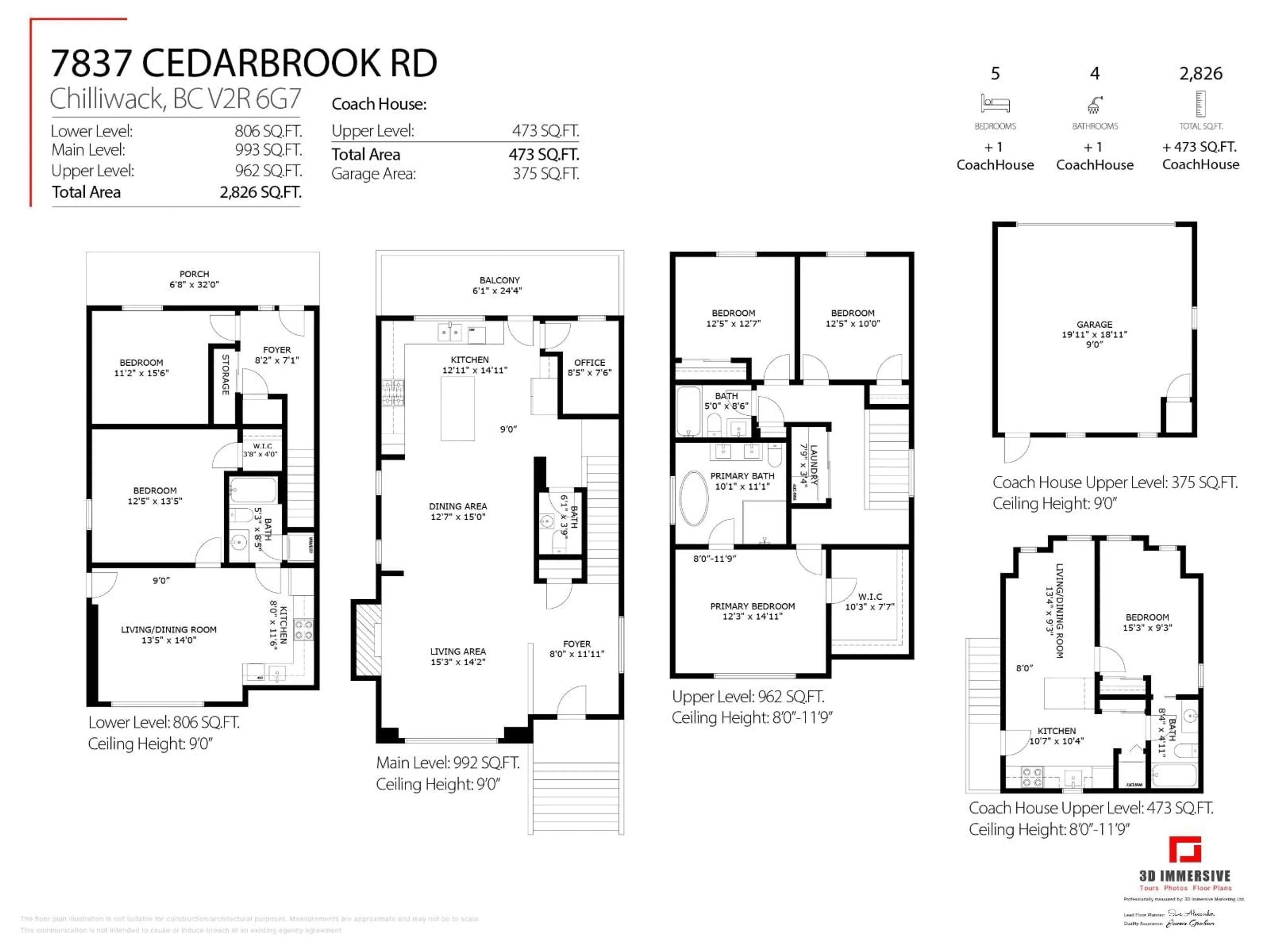 Floor plan for 7837 CEDARBROOK ROAD, Chilliwack British Columbia V2R6G7