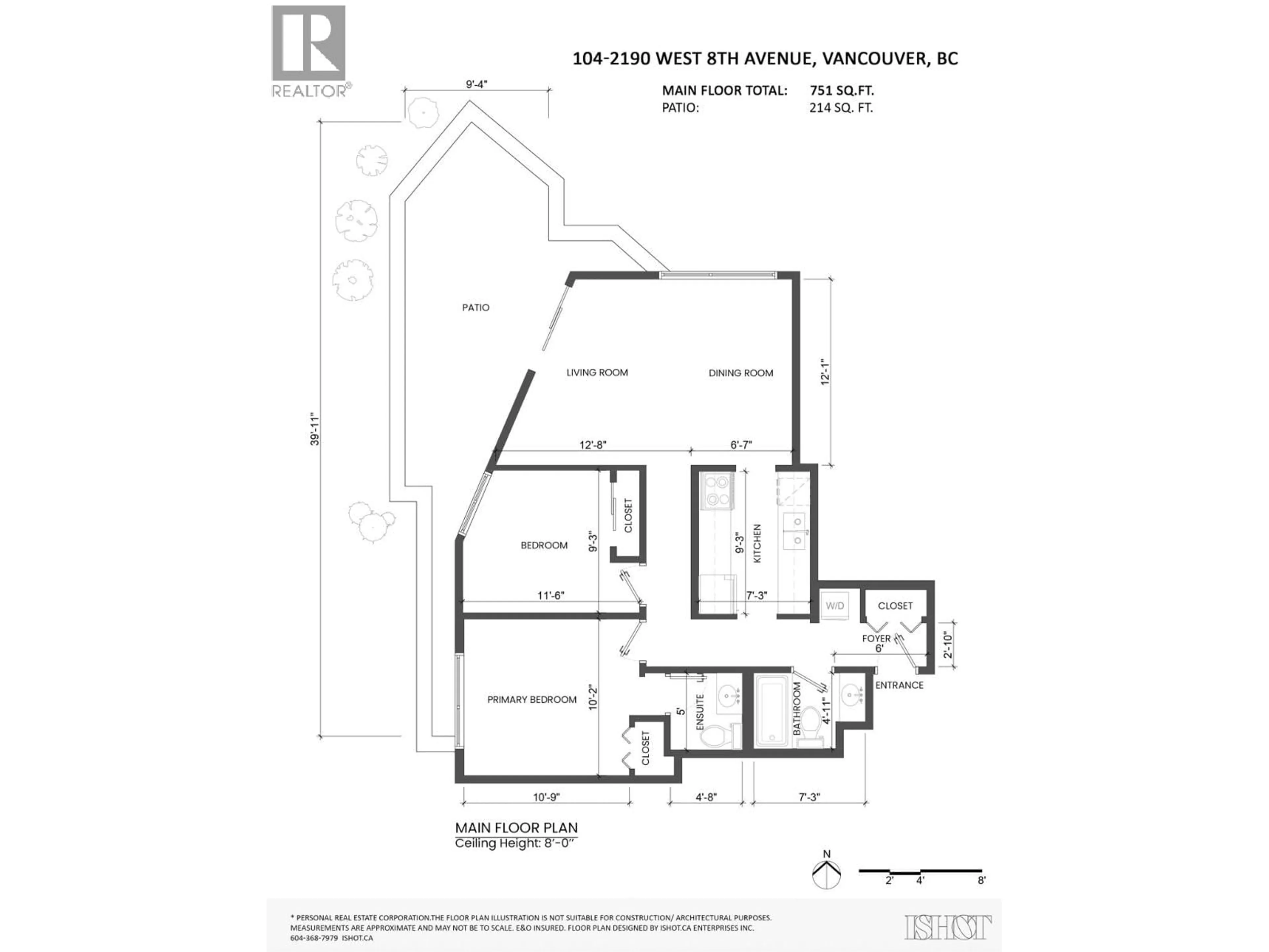 Floor plan for 104 - 2190 8TH AVENUE, Vancouver British Columbia V6K2A4