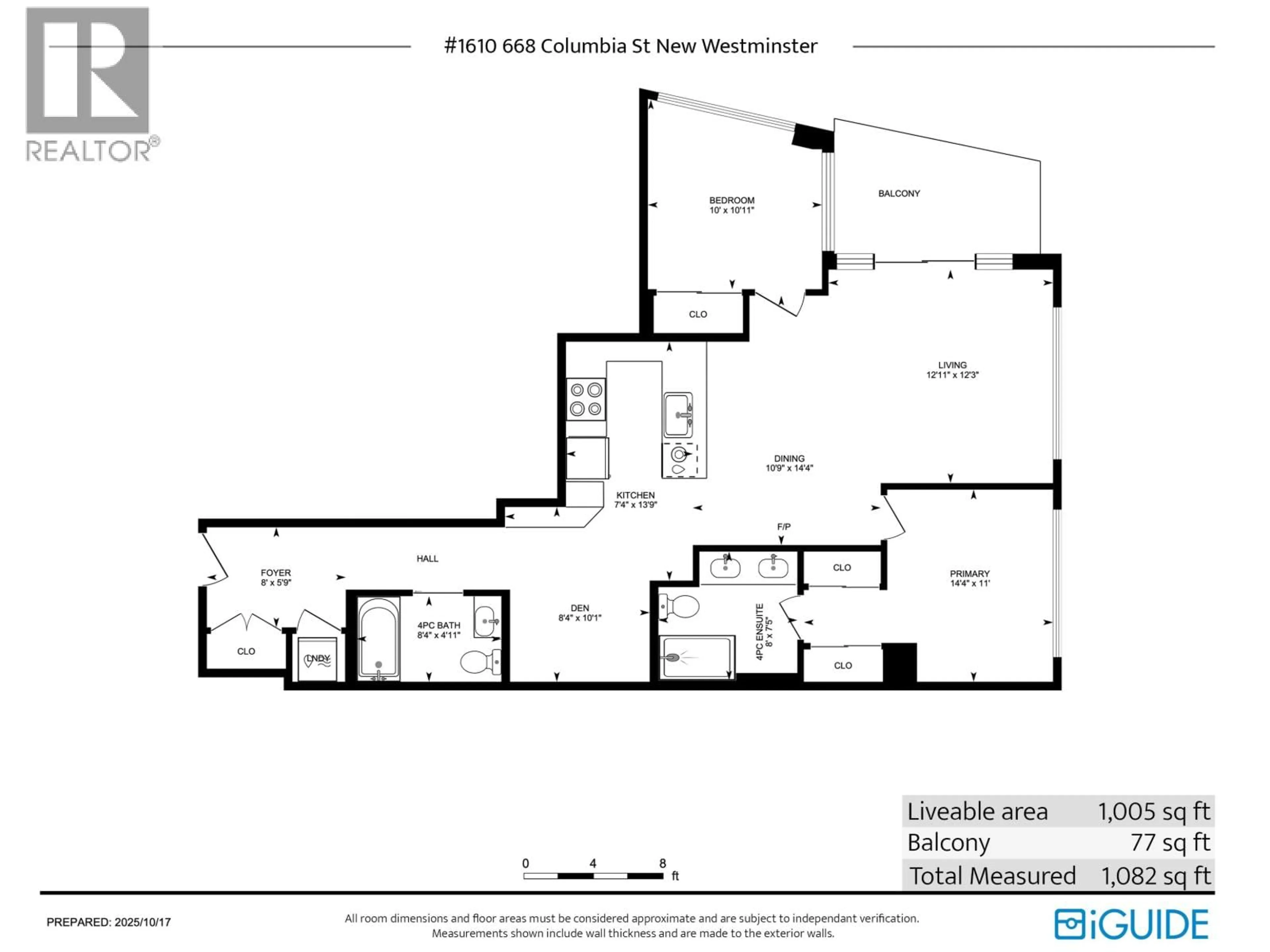 Floor plan for 1610 - 668 COLUMBIA STREET, New Westminster British Columbia V3M1A9