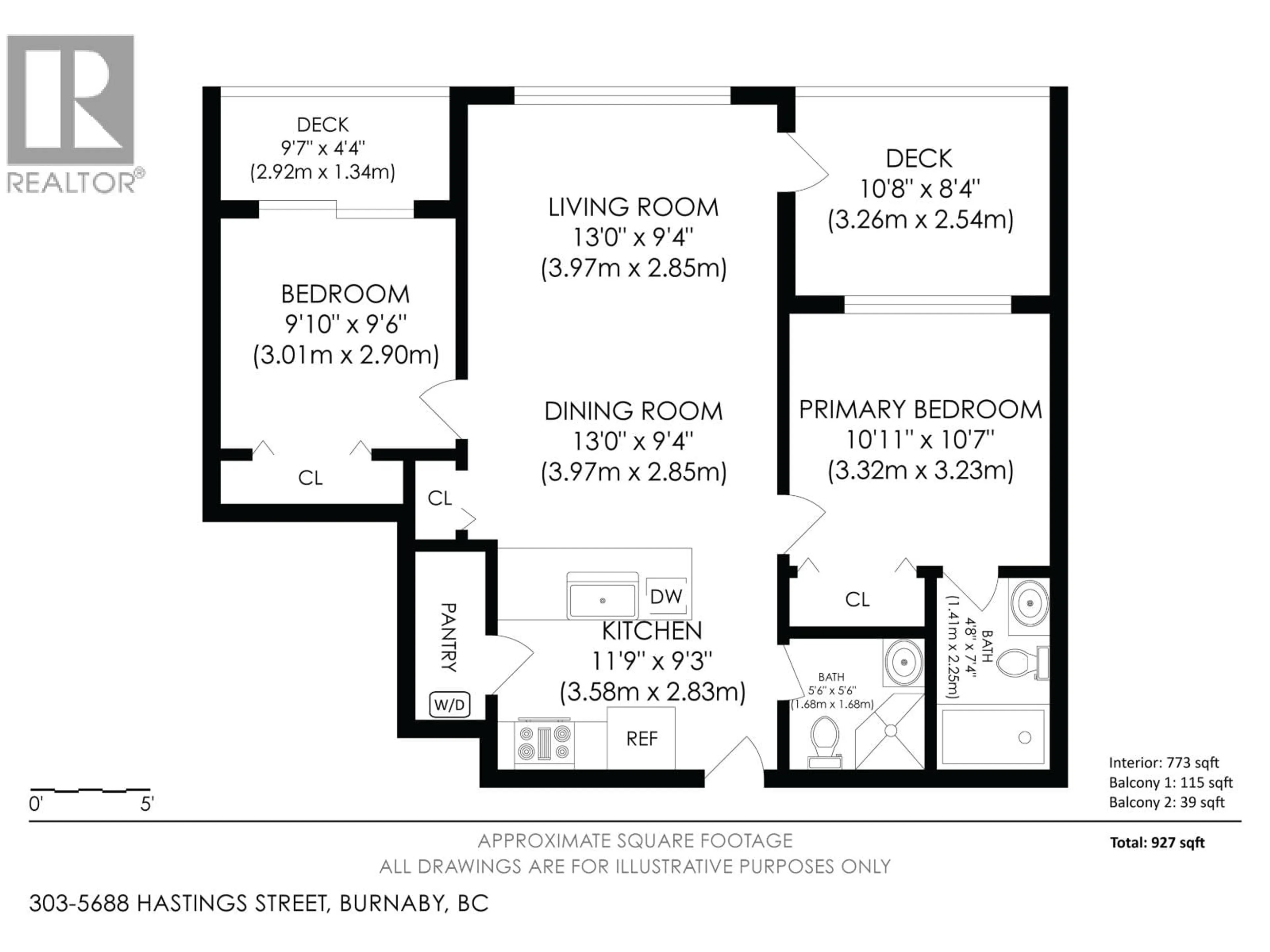 Floor plan for 303 - 5688 HASTINGS STREET, Burnaby British Columbia V5B1R4