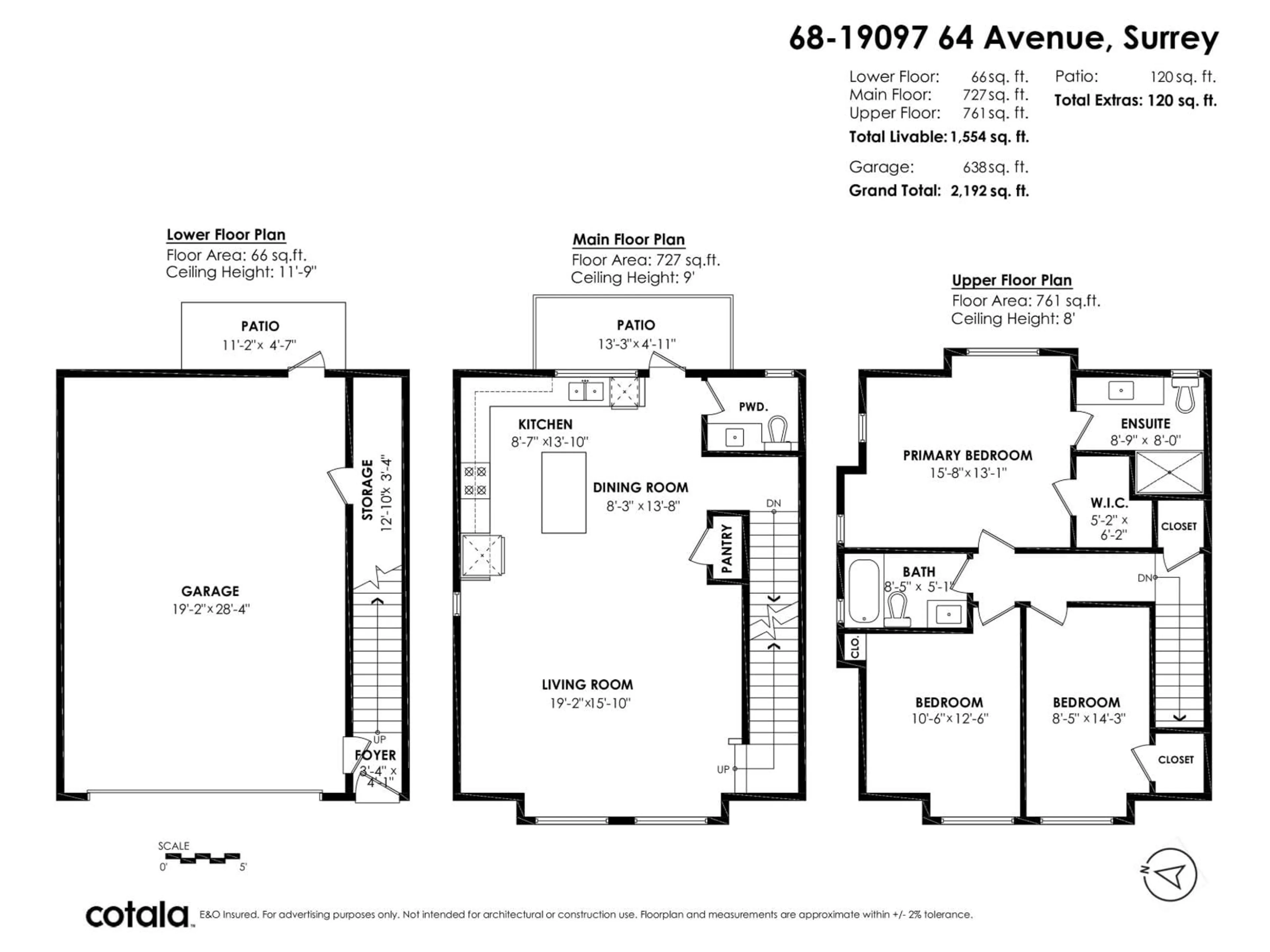 Floor plan for 68 - 19097 64, Surrey British Columbia V3S6X5