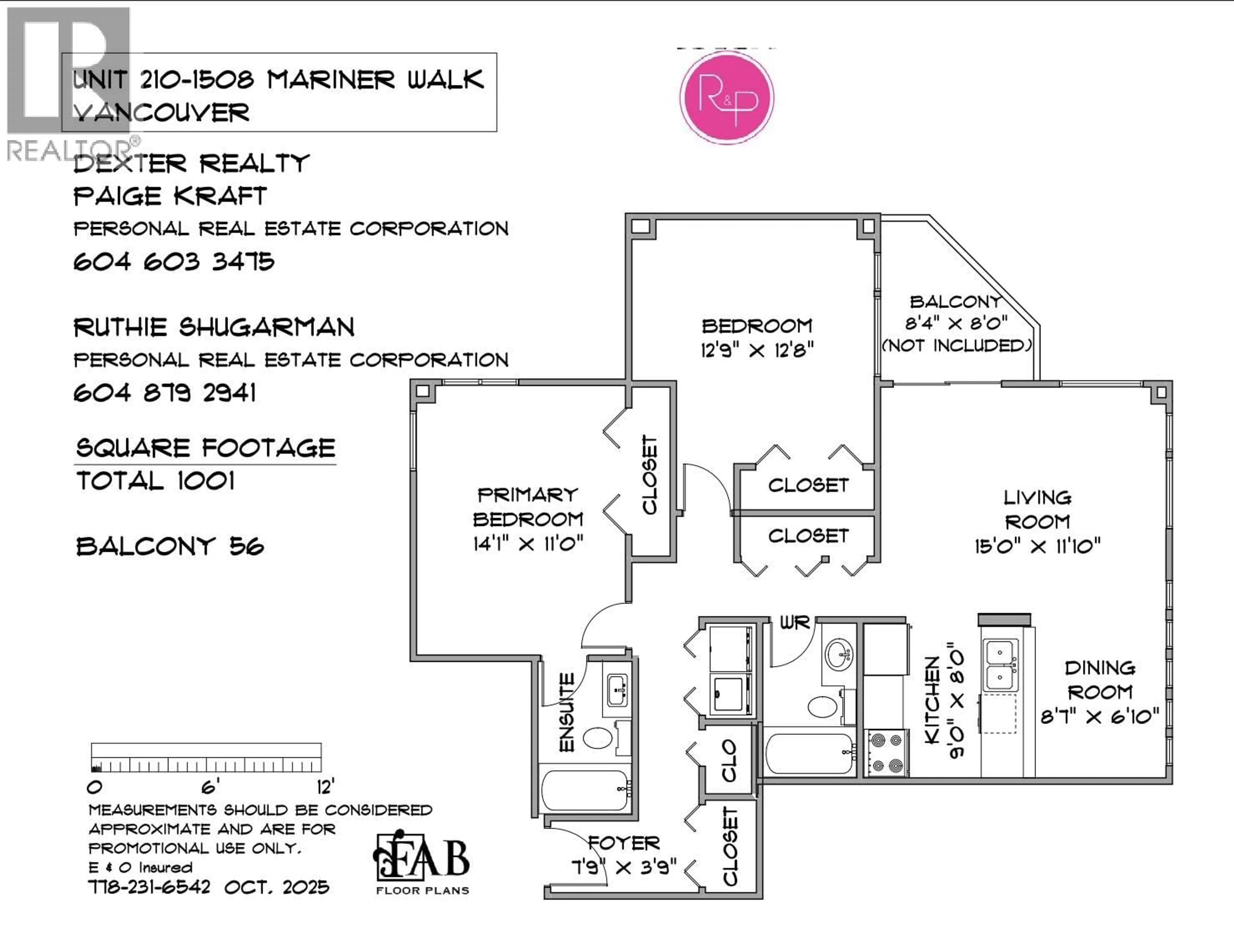 Floor plan for 210 - 1508 MARINER WALK, Vancouver British Columbia V6J4X9
