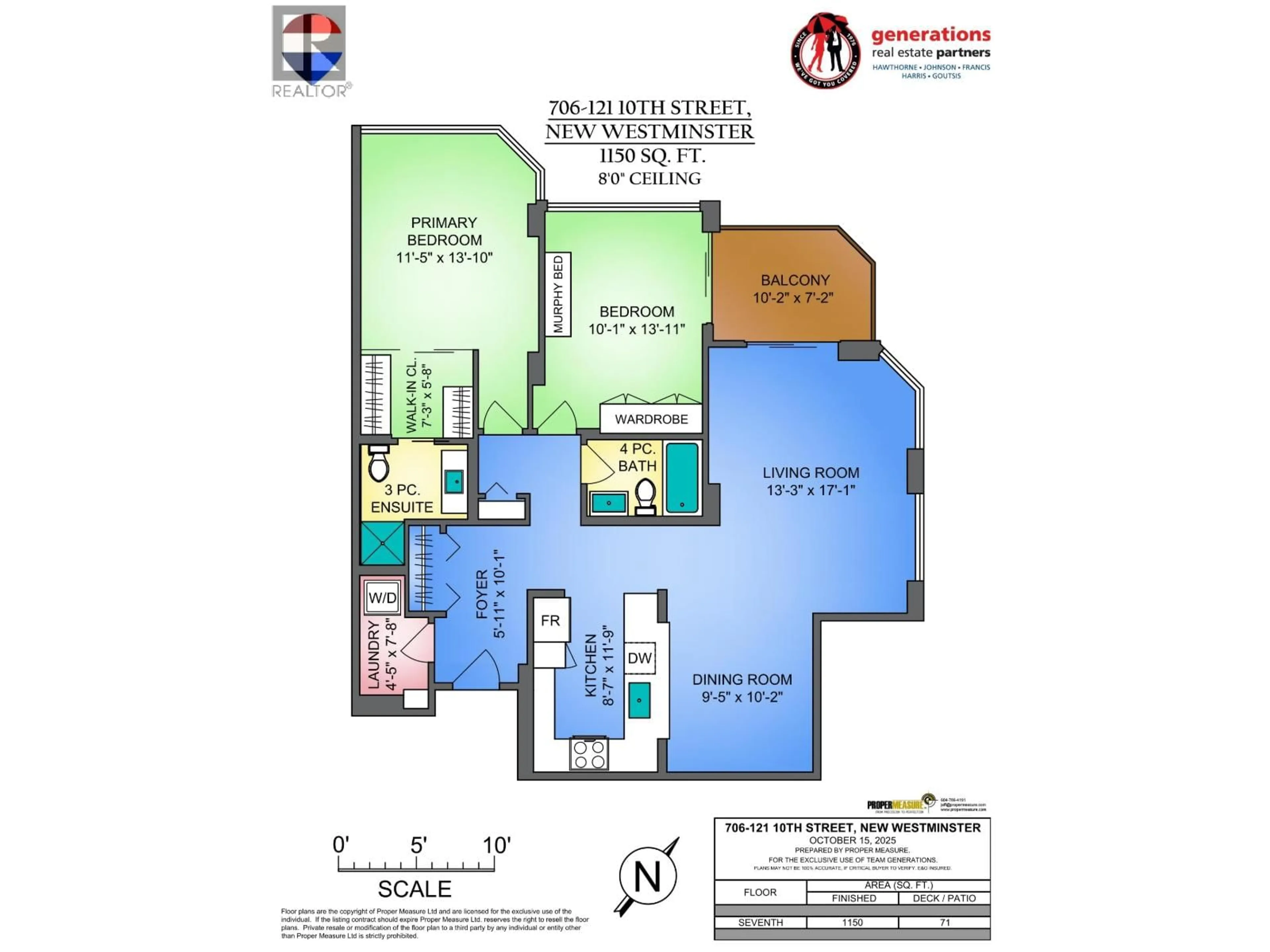 Floor plan for 706 - 121 TENTH STREET STREET, New Westminster British Columbia V3M3X7