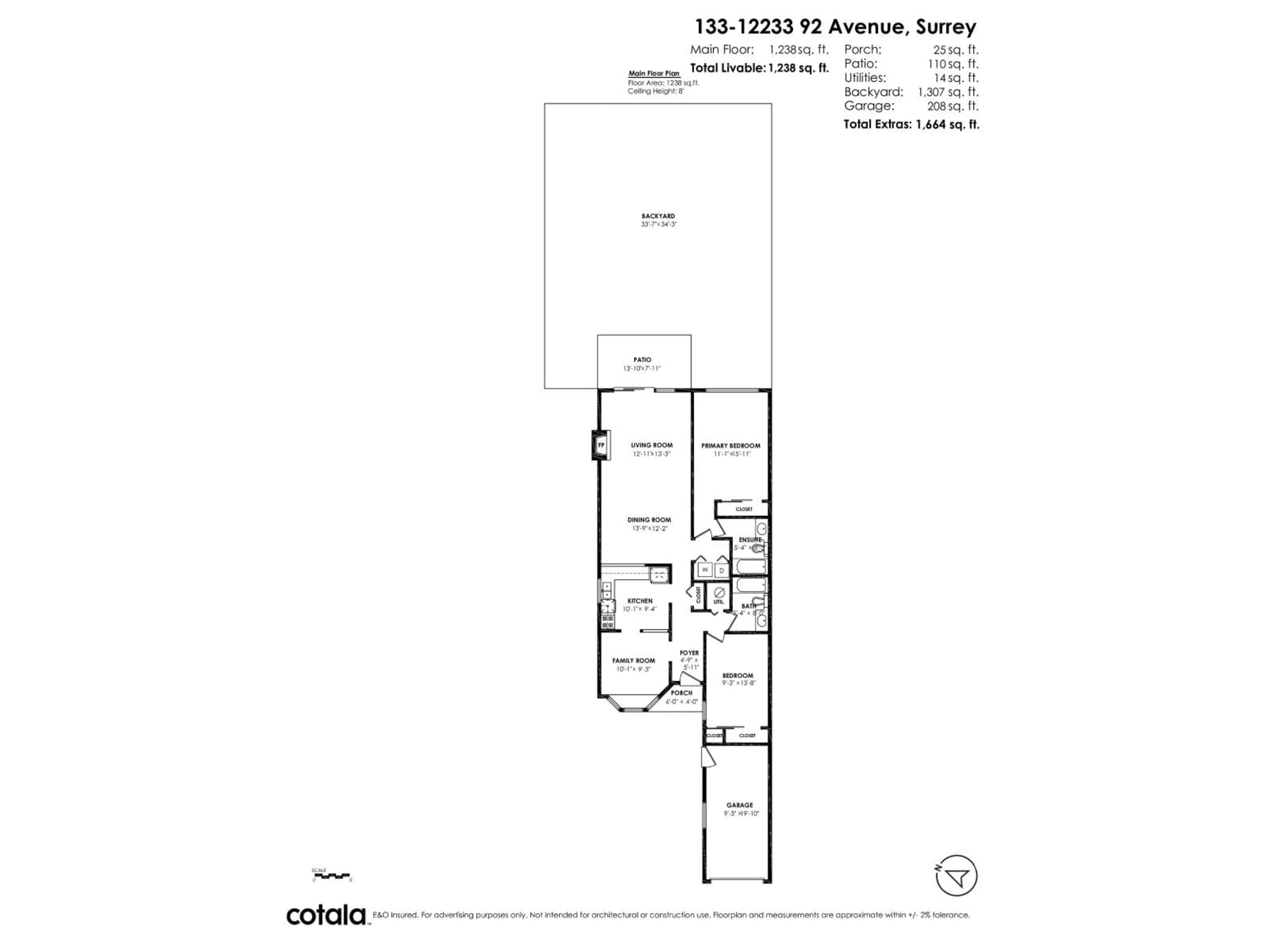 Floor plan for 133 - 12233 92, Surrey British Columbia V3V7S3