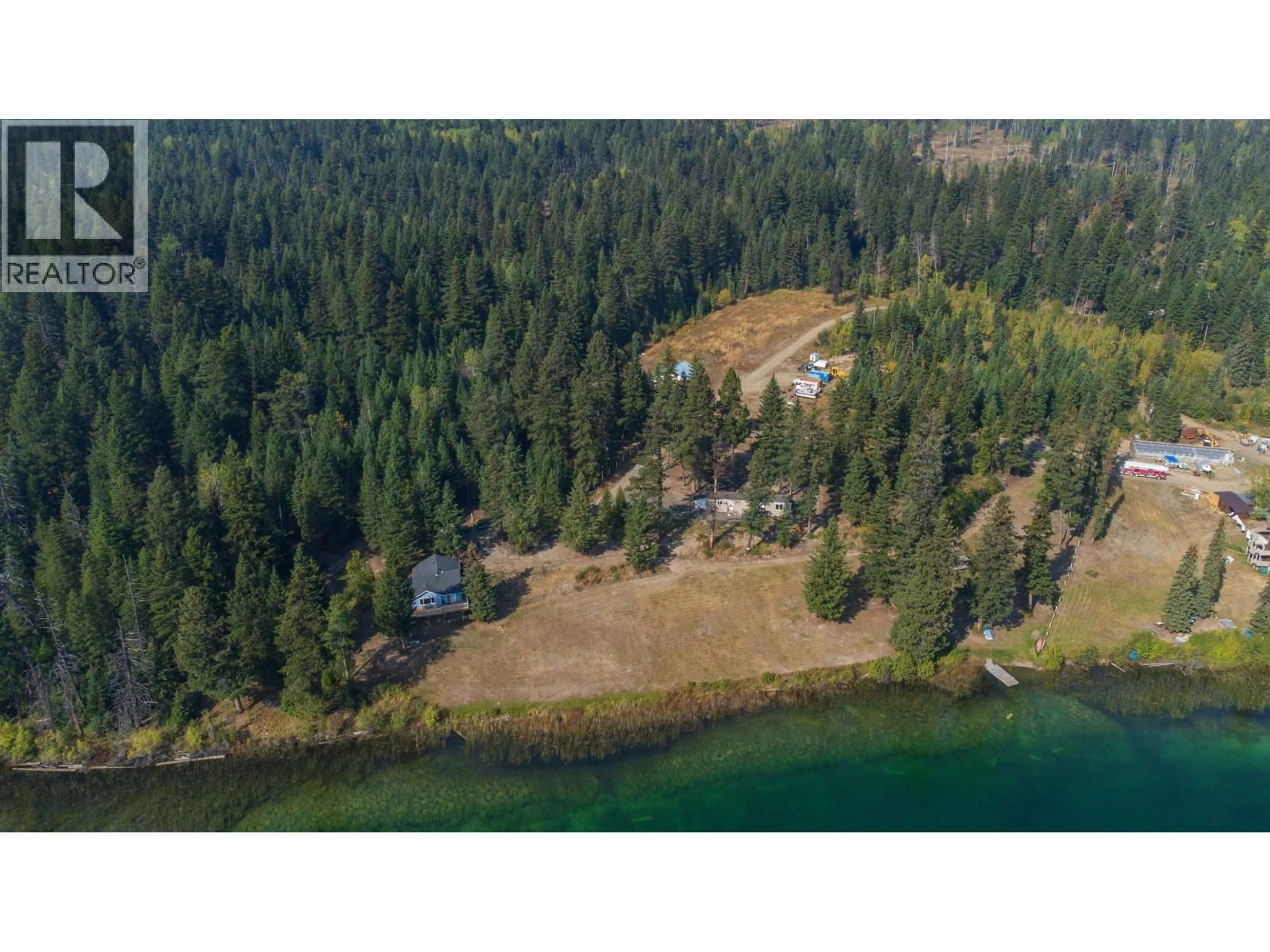 A pic from outside/outdoor area/front of a property/back of a property/a pic from drone, water/lake/river/ocean view for B - 2496 BIG LAKE-TYEE LAKE ROAD, Horsefly British Columbia V2G4Z1