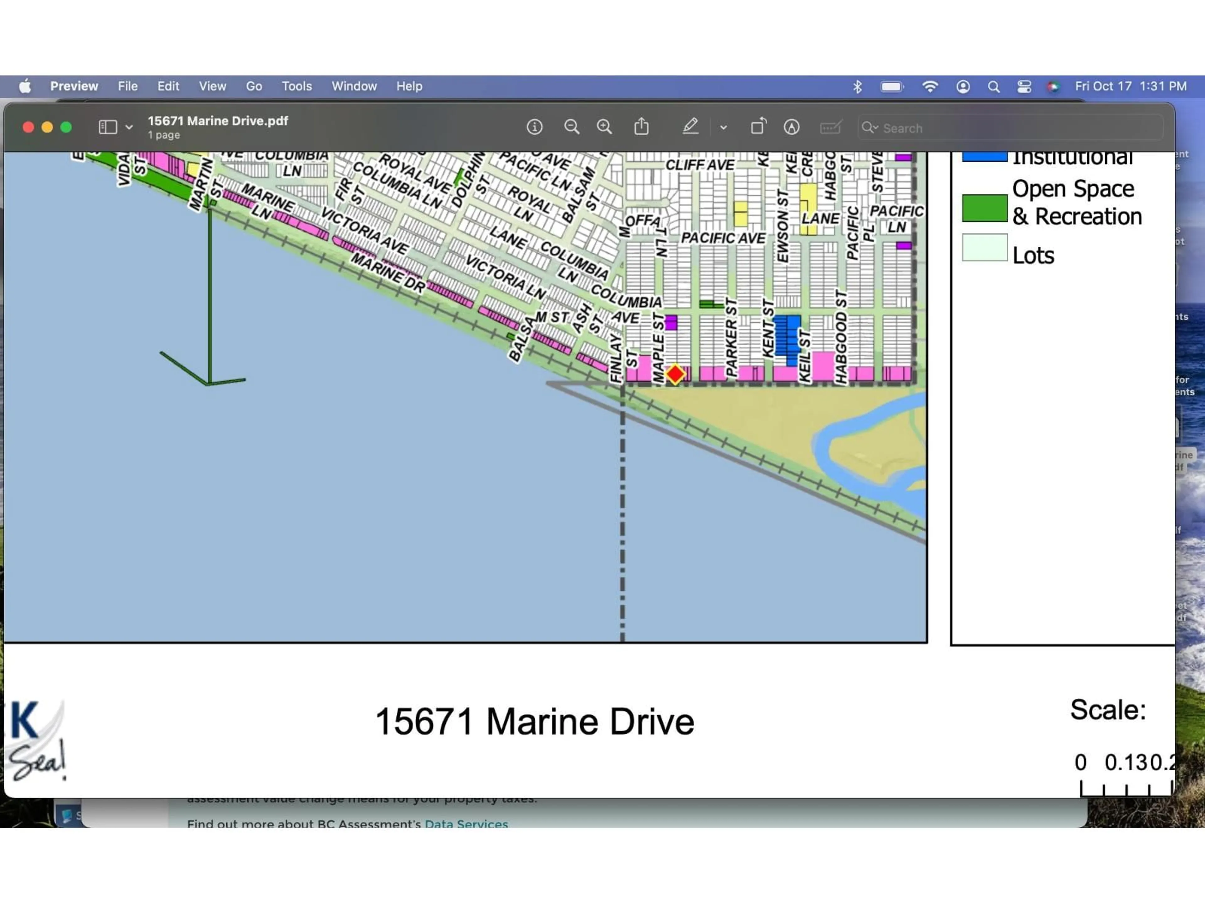 Picture of a map for 15671 MARINE, White Rock British Columbia V4B1E3