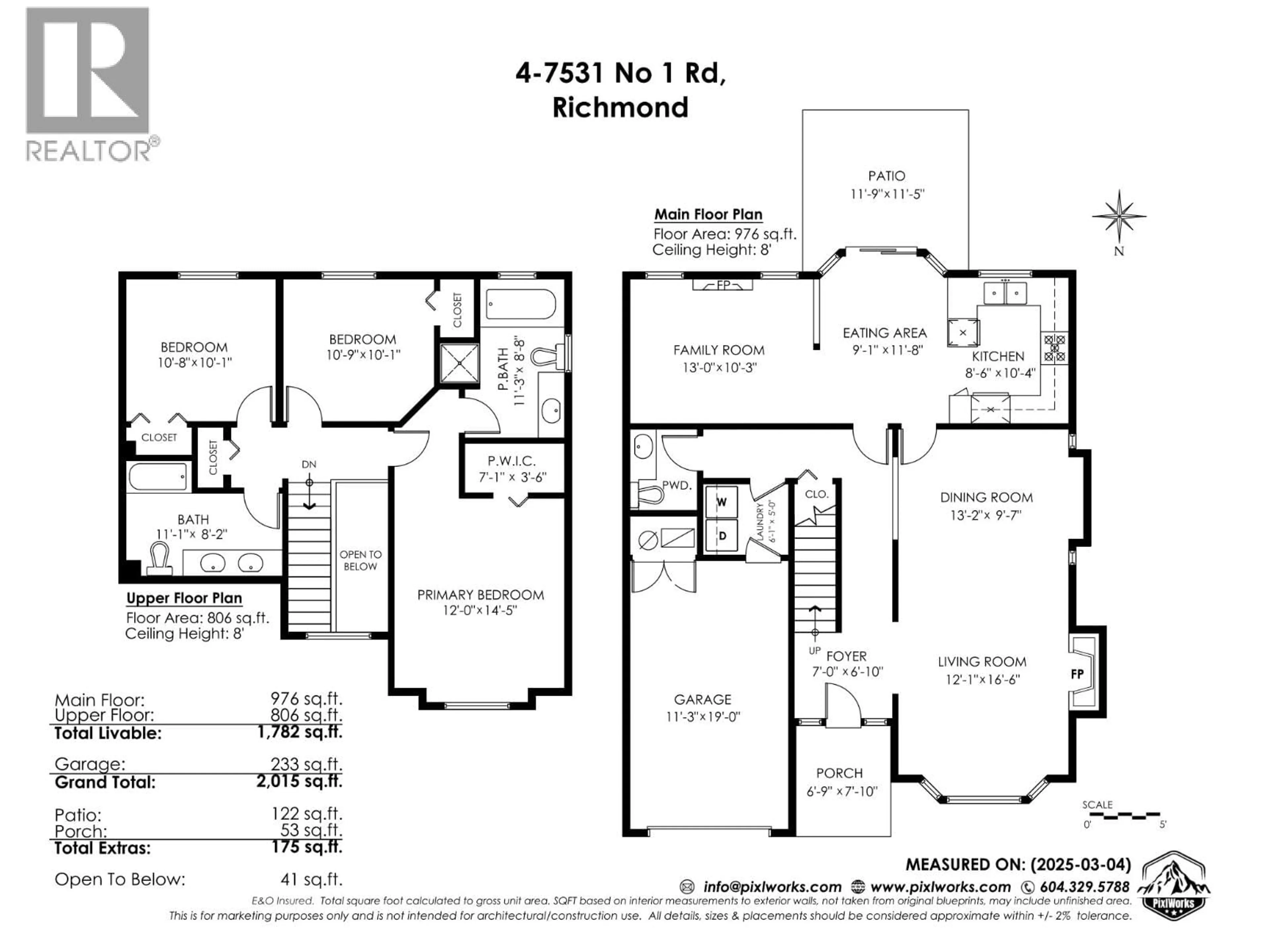 Floor plan for 4 - 7531 NO. 1 ROAD, Richmond British Columbia V7C1T7
