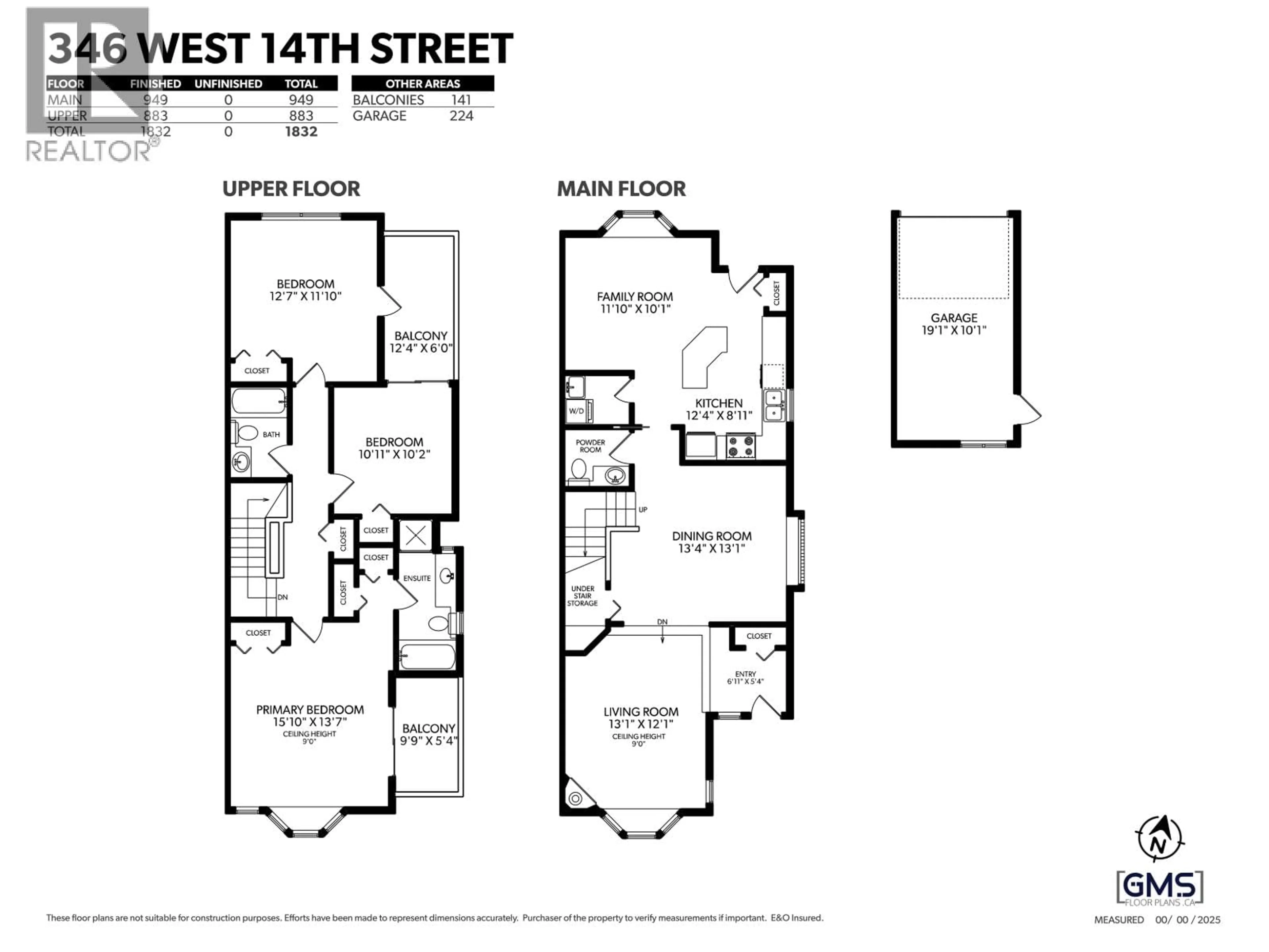 Floor plan for 346 14TH STREET, North Vancouver British Columbia V7M1P6