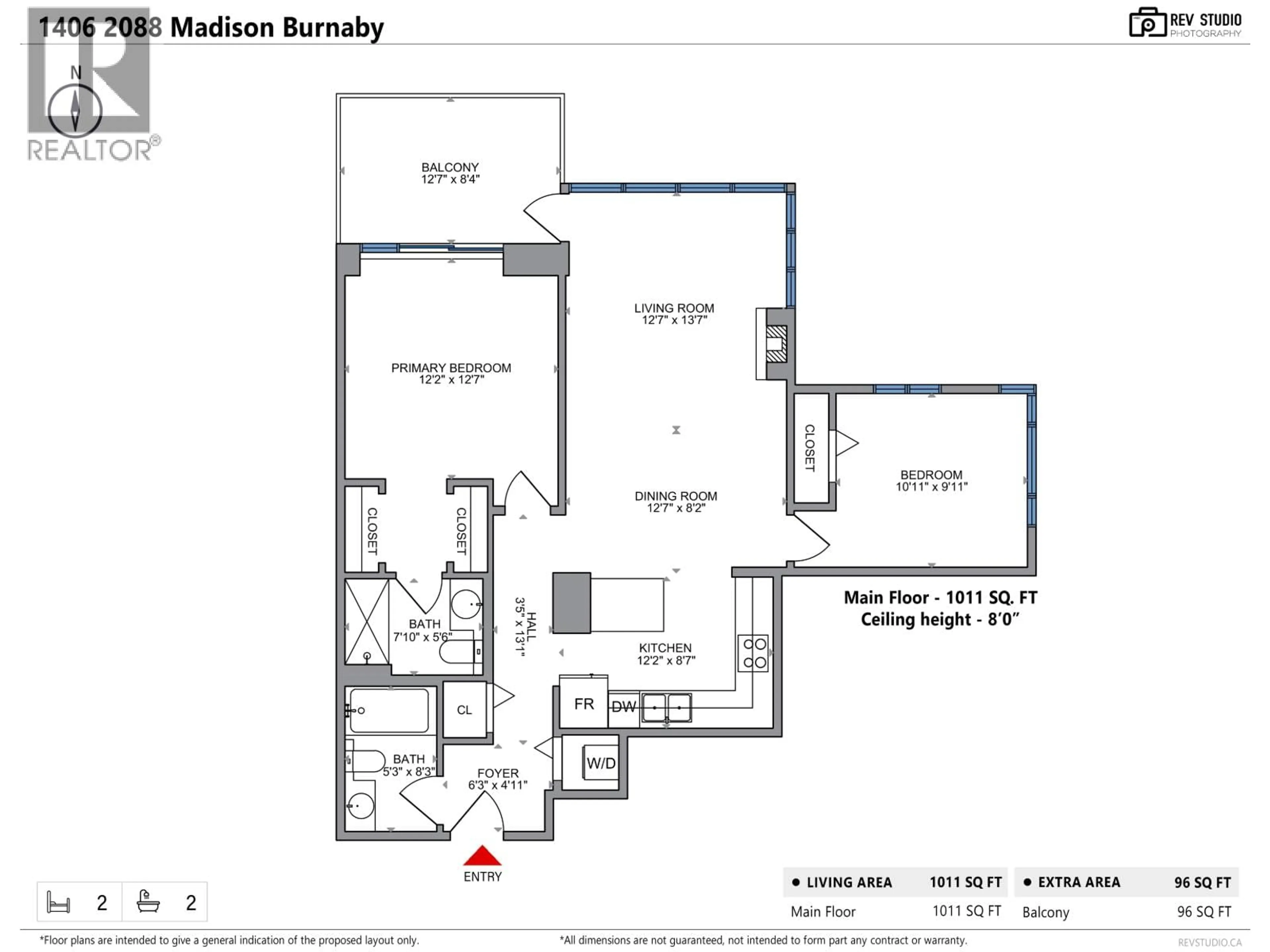 Floor plan for 1406 - 2088 MADISON AVENUE, Burnaby British Columbia V5C6T5