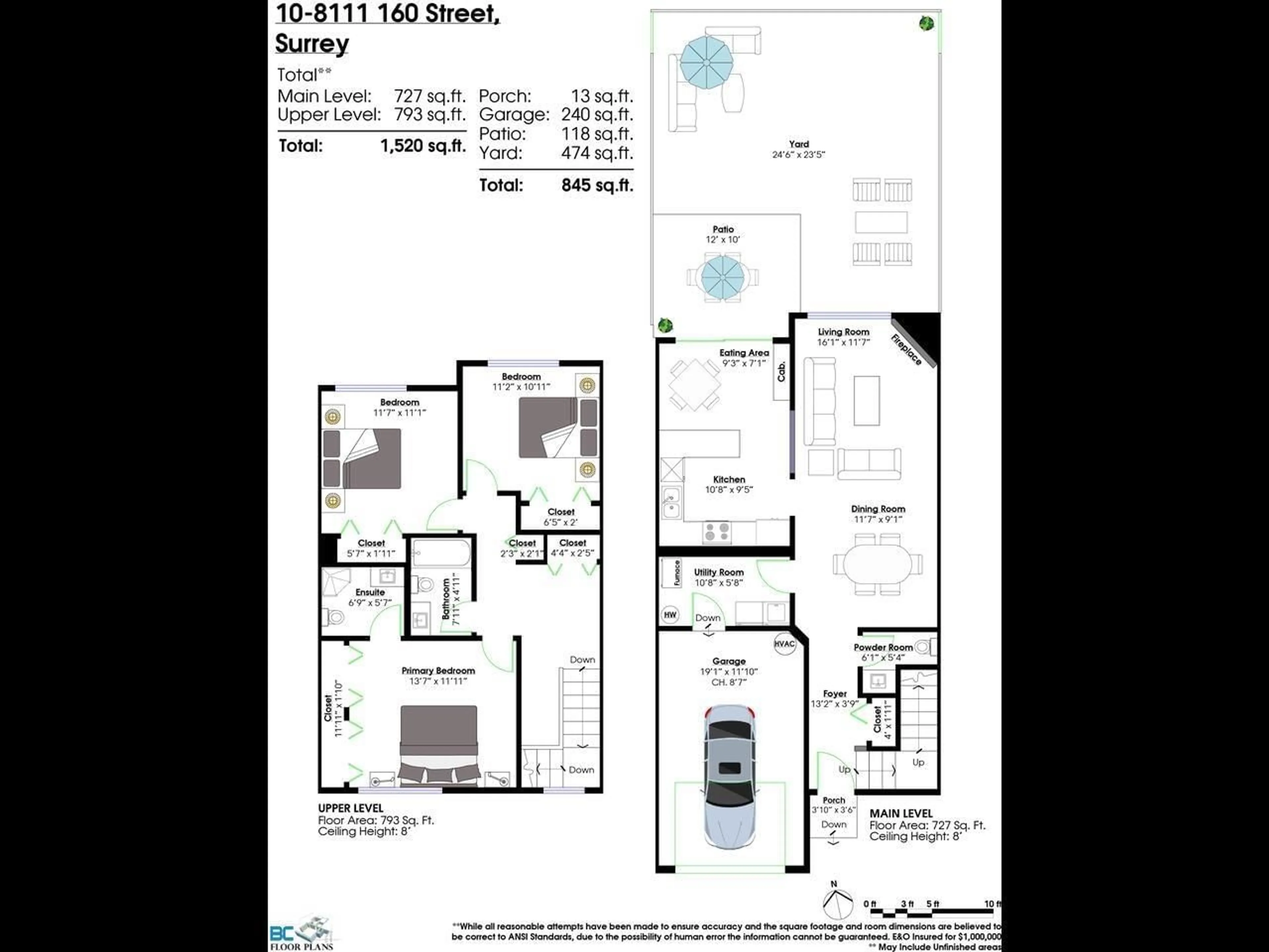 Floor plan for 10 - 8111 160, Surrey British Columbia V4N0V4