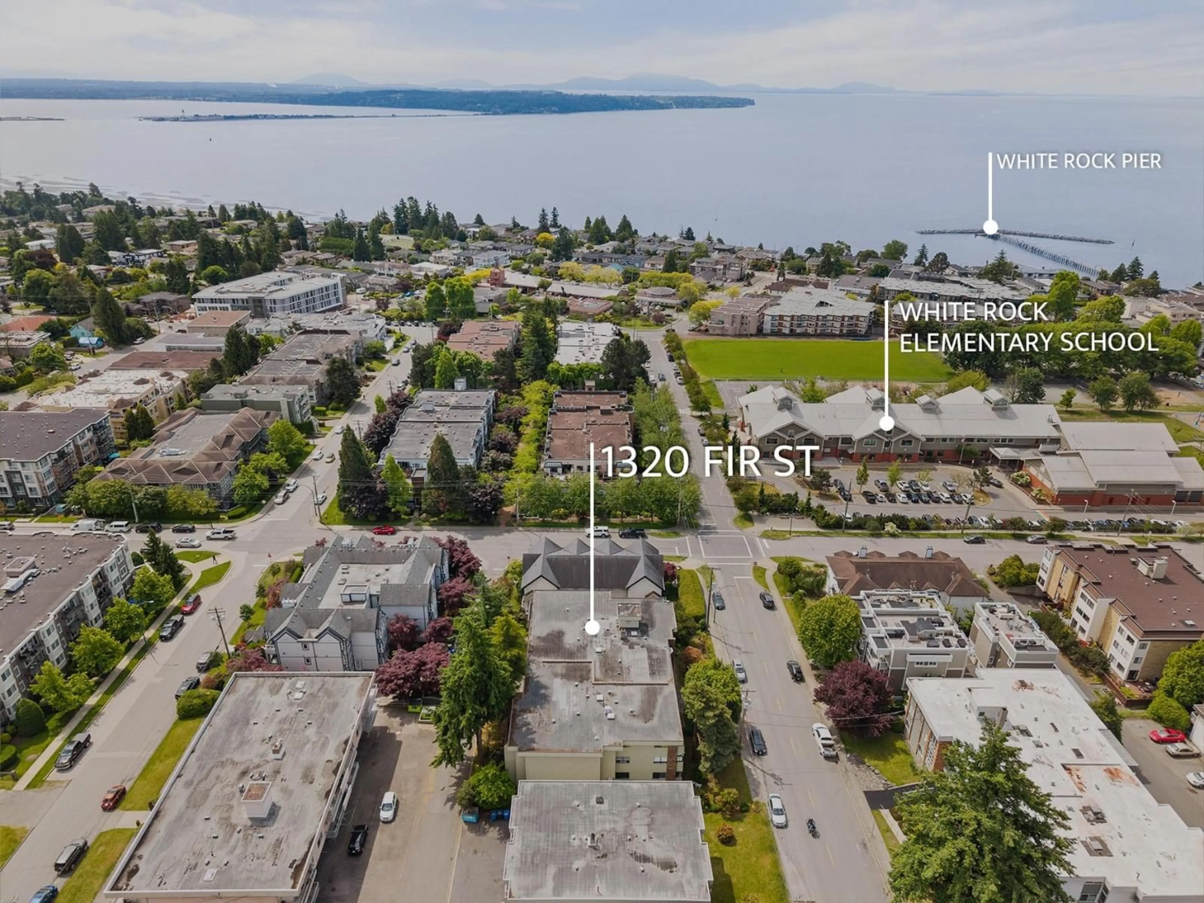 A pic from outside/outdoor area/front of a property/back of a property/a pic from drone, water/lake/river/ocean view for 104 - 1320 FIR, White Rock British Columbia V4B4B2