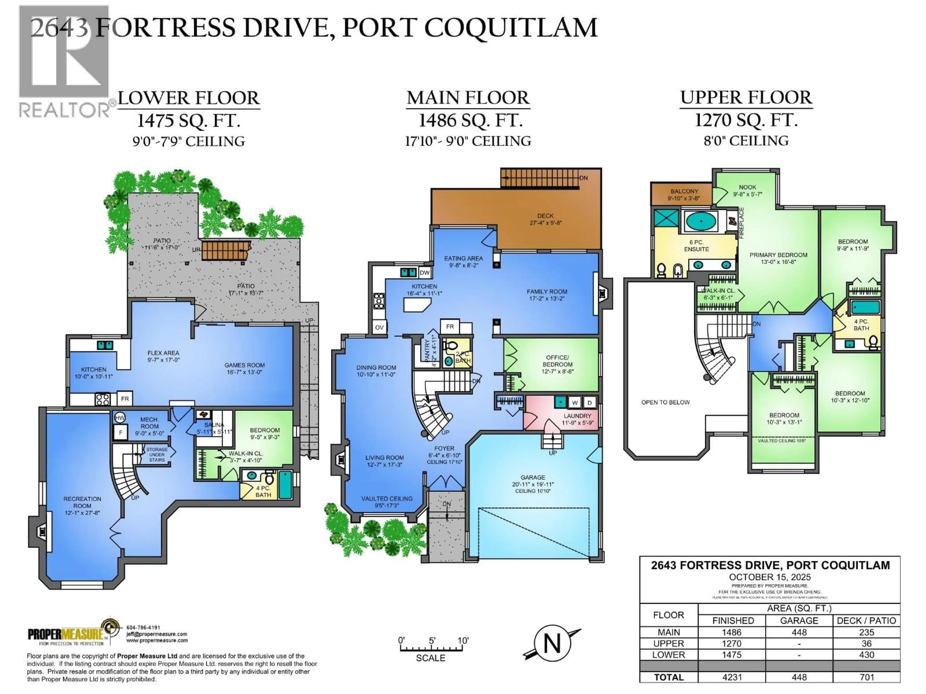 Floor plan for 2643 FORTRESS DRIVE, Port Coquitlam British Columbia V3C6G7