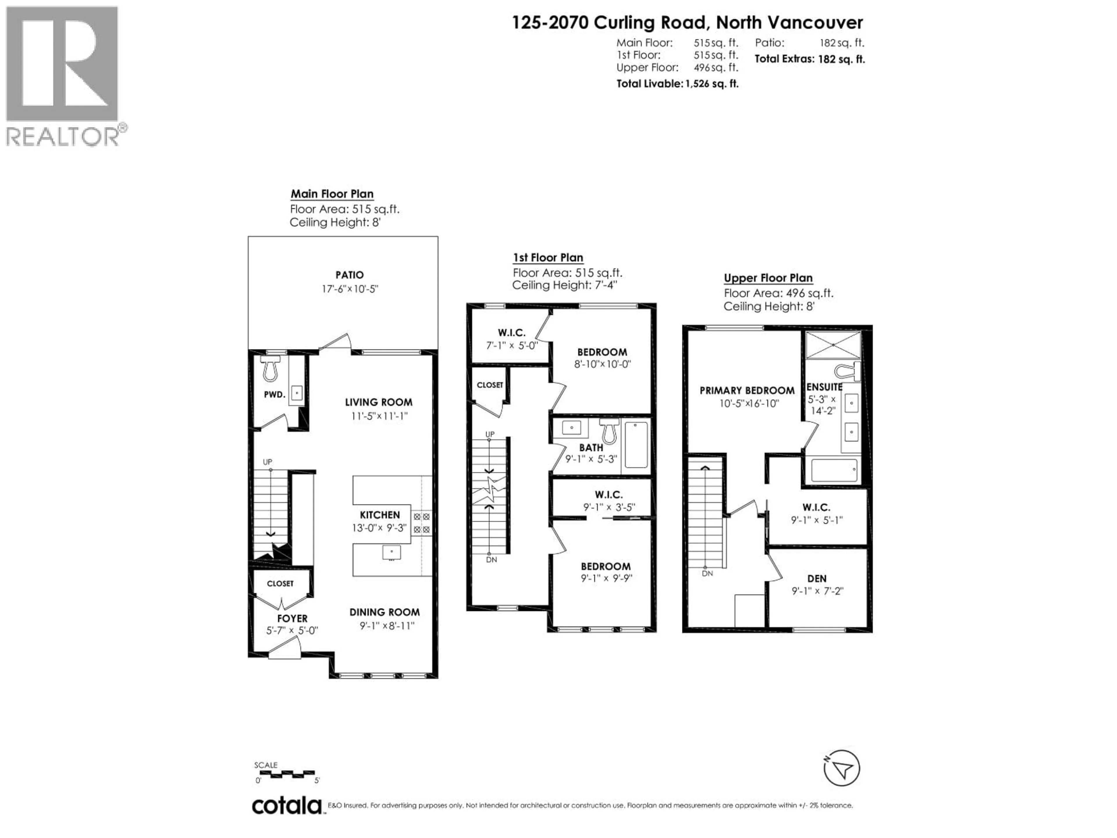 Floor plan for 125 - 2070 CURLING ROAD, North Vancouver British Columbia V7P0C9