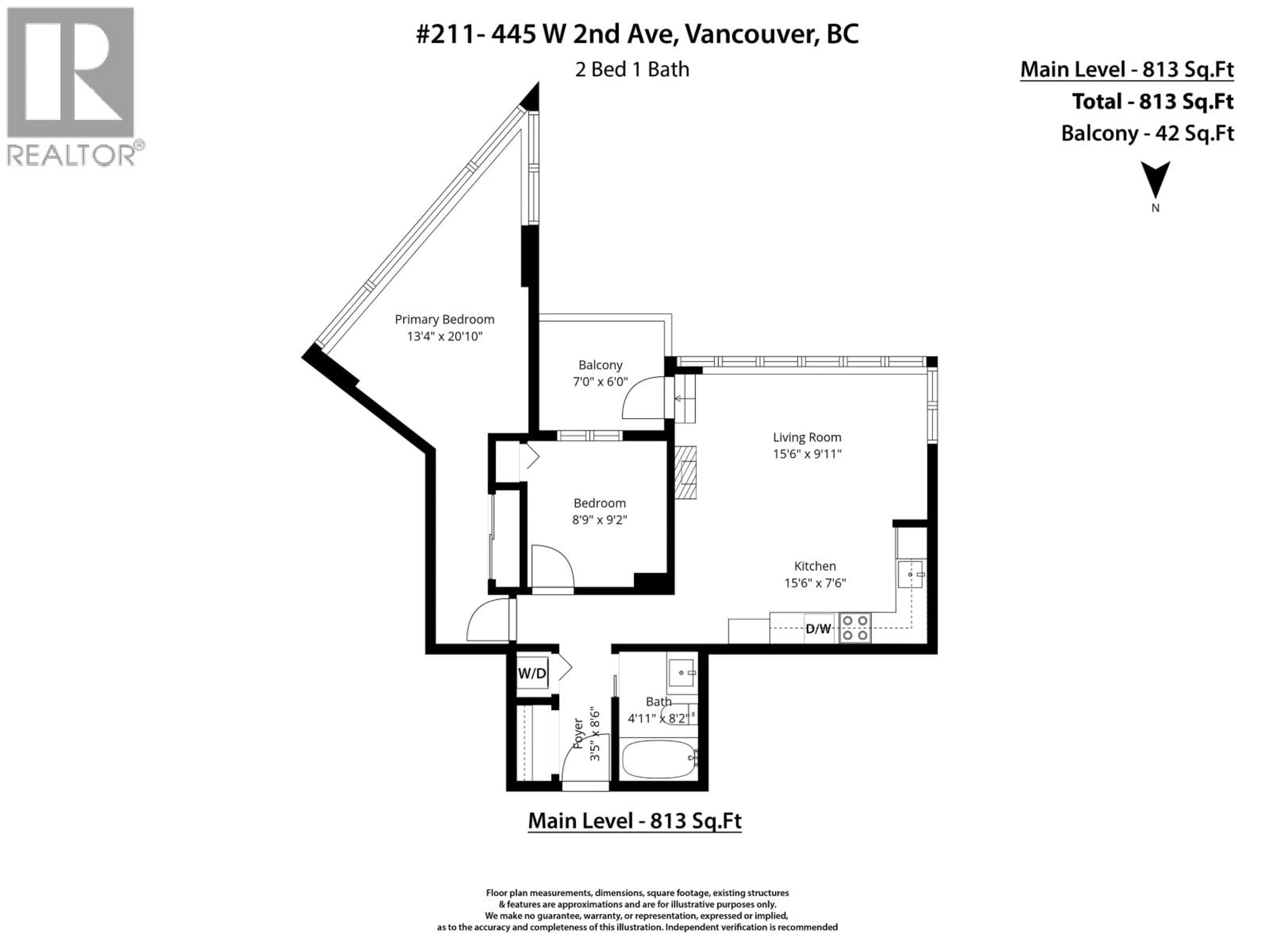 Floor plan for 211 - 445 2ND AVENUE, Vancouver British Columbia V5Y0E8