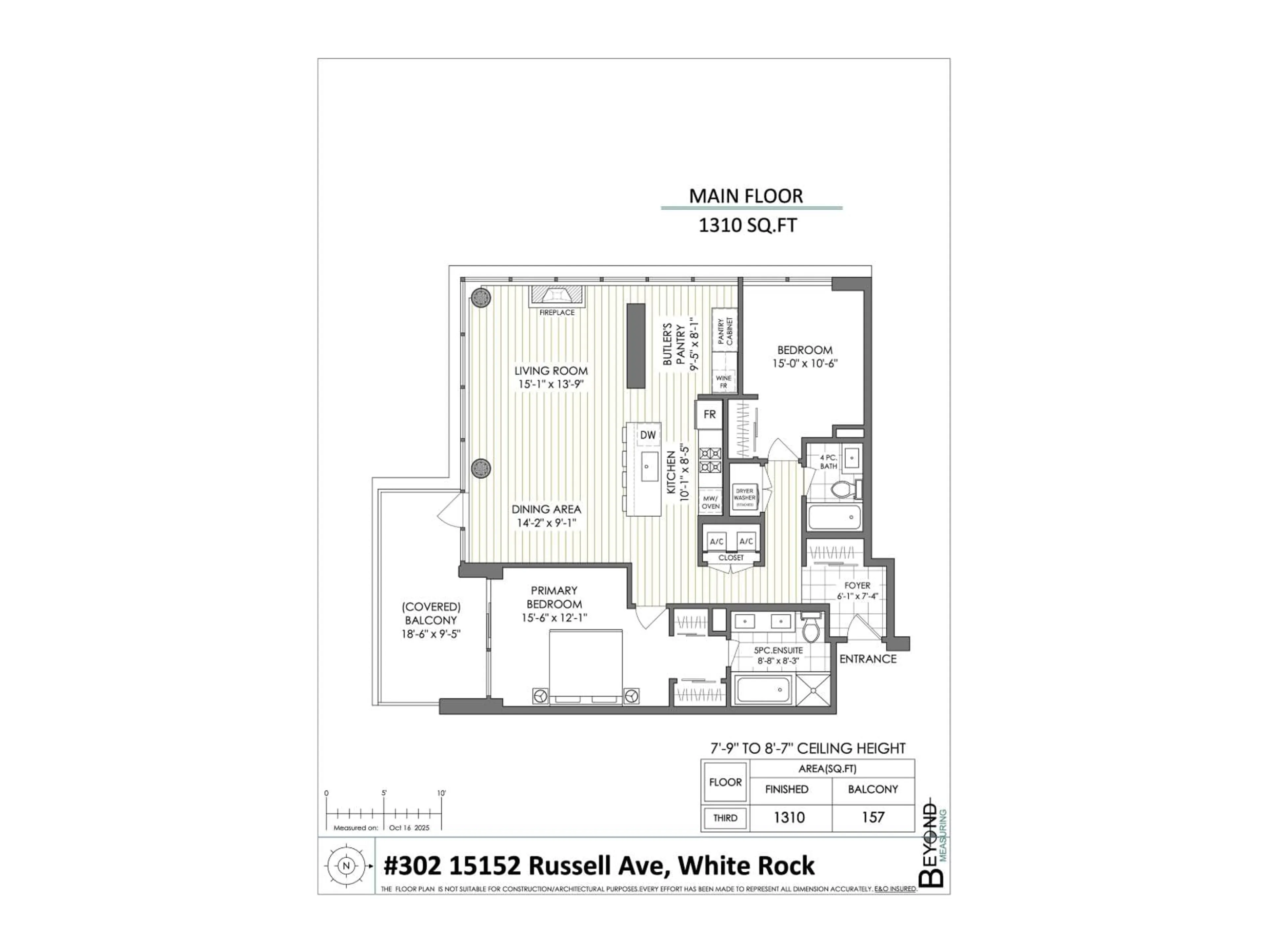 Floor plan for 302 - 15152 RUSSELL, White Rock British Columbia V4B0A3