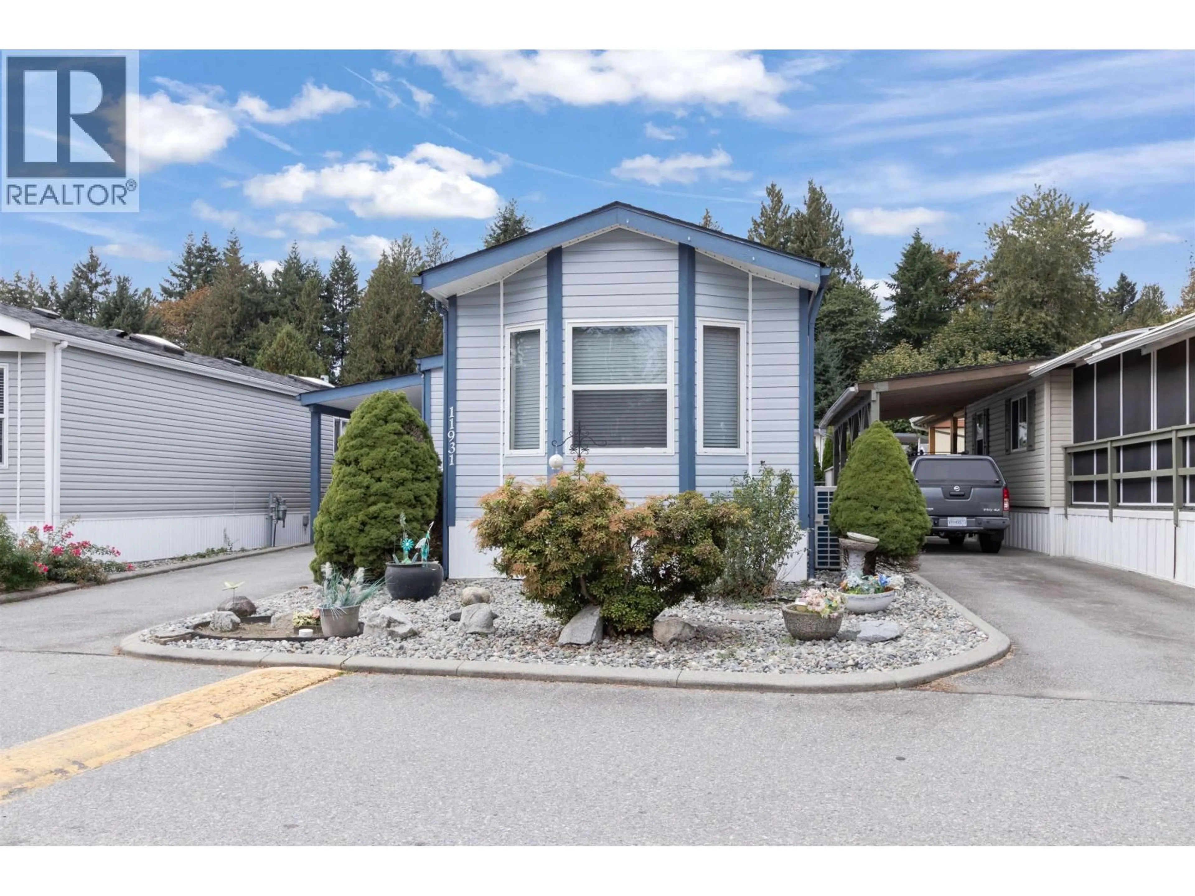 Home with vinyl exterior material, street for 128 - 11931 PONDEROSA BOULEVARD, Pitt Meadows British Columbia V3Y1Z3