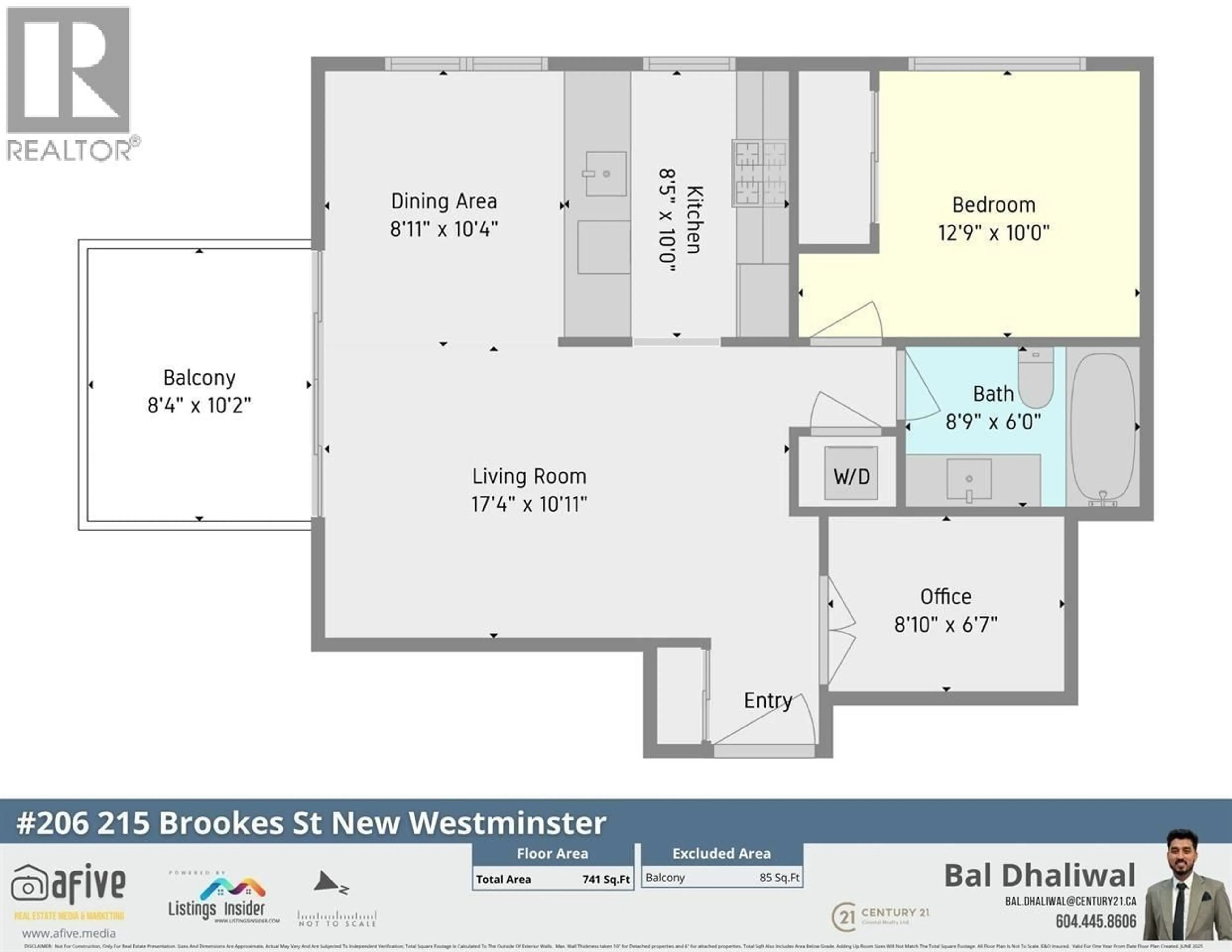 Floor plan for 206 - 215 BROOKES STREET, New Westminster British Columbia V3M0G5