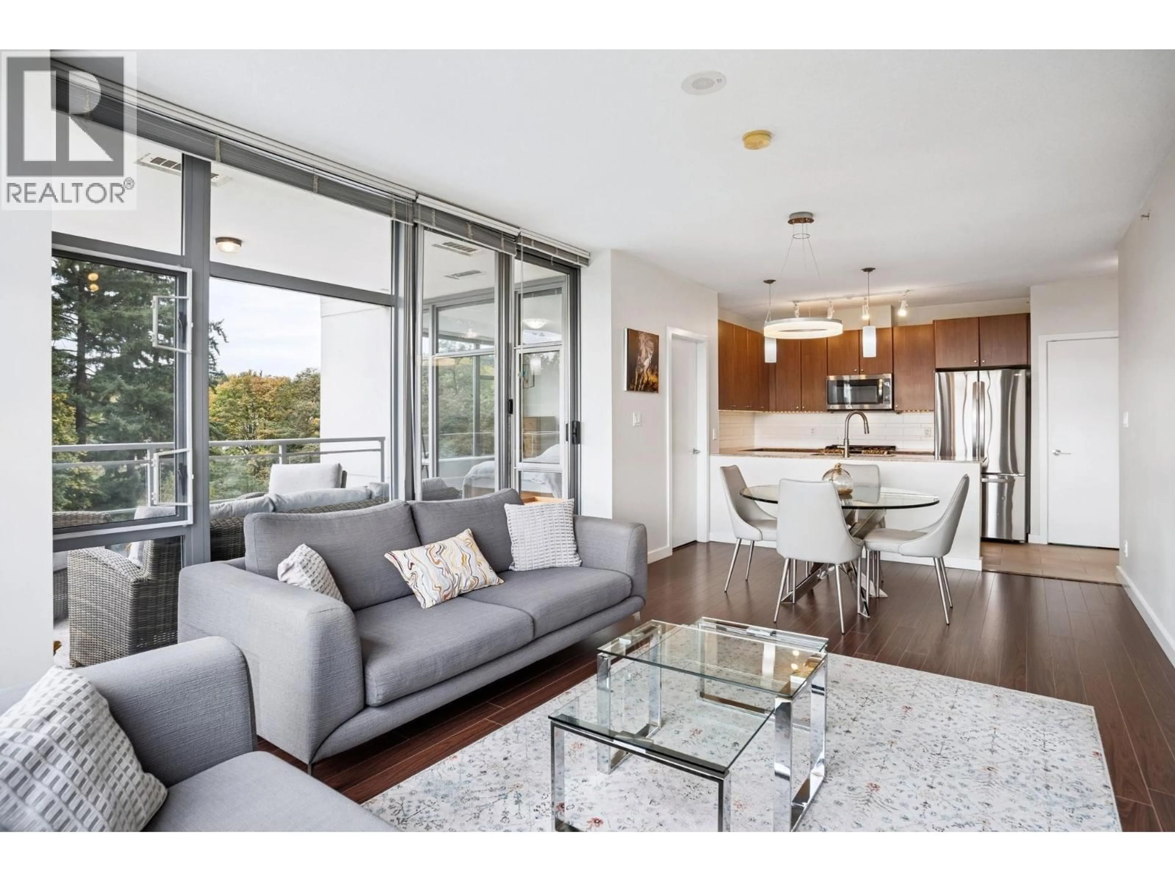 Living room with furniture, wood/laminate floor for 1106 - 280 ROSS DRIVE, New Westminster British Columbia V3L0C2
