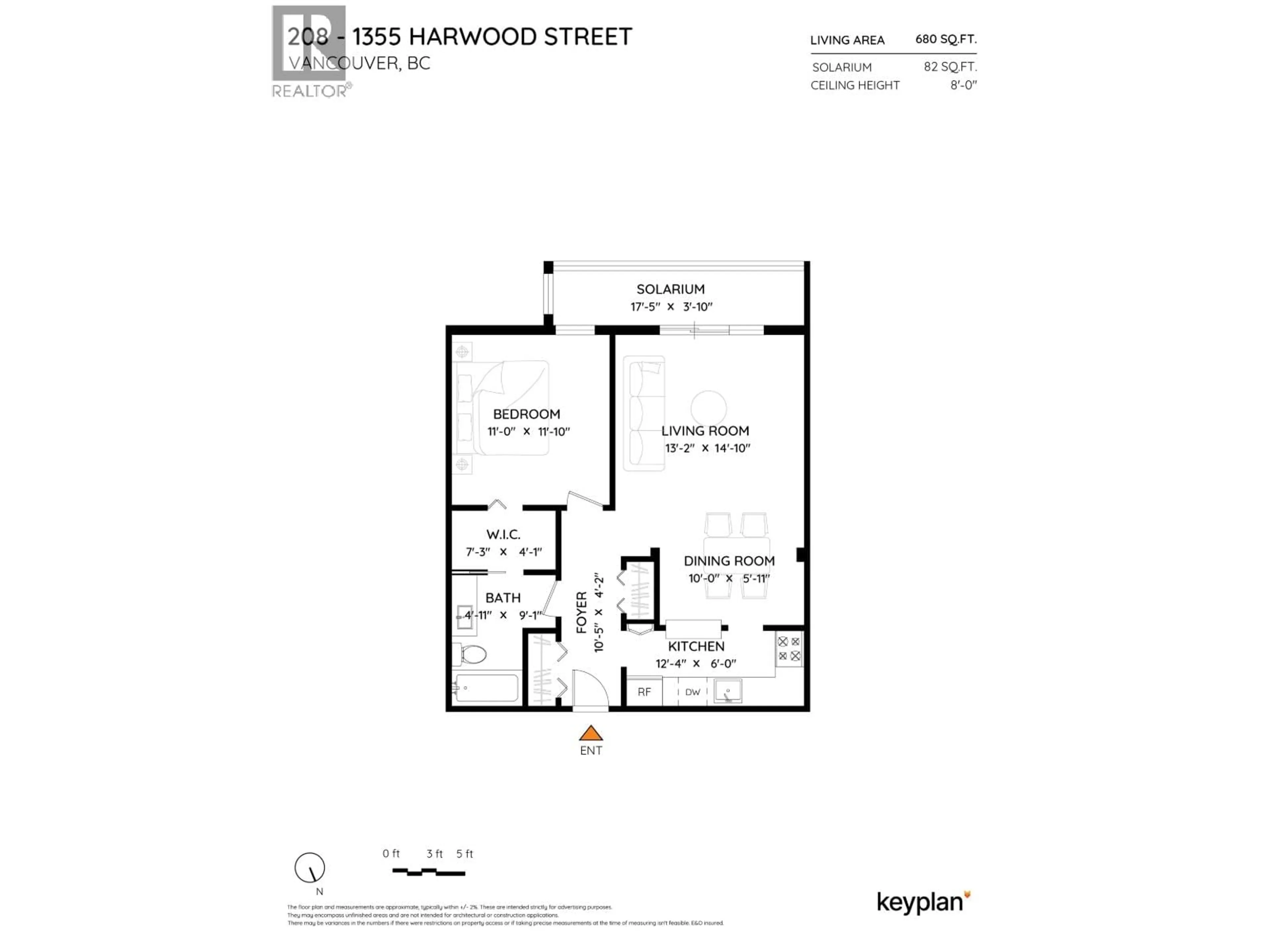 Floor plan for #208 - 1355 HARWOOD STREET, Vancouver British Columbia V6E3W3