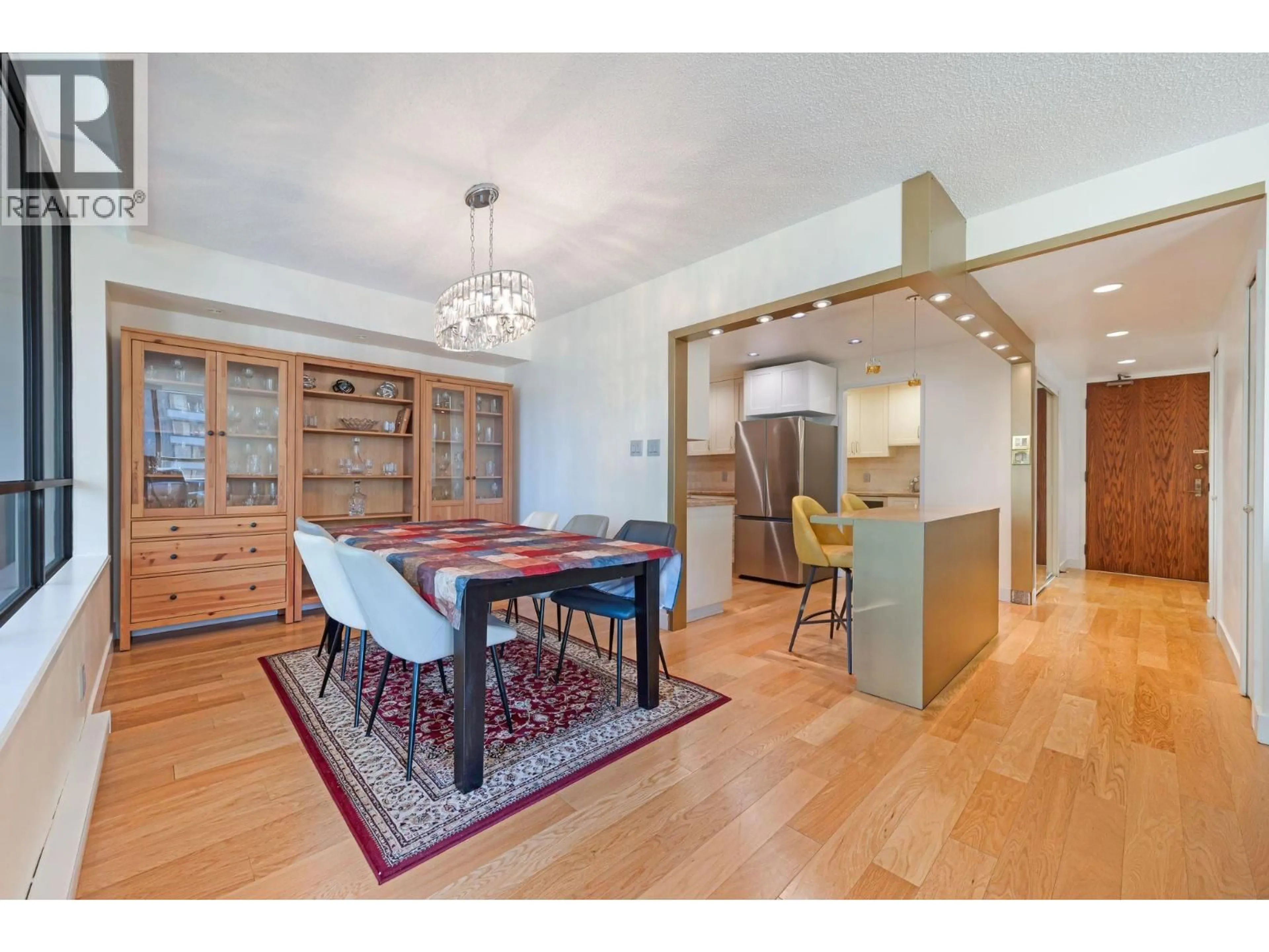Open concept kitchen, wood/laminate floor for 601 - 738 BROUGHTON STREET, Vancouver British Columbia V6G3A7