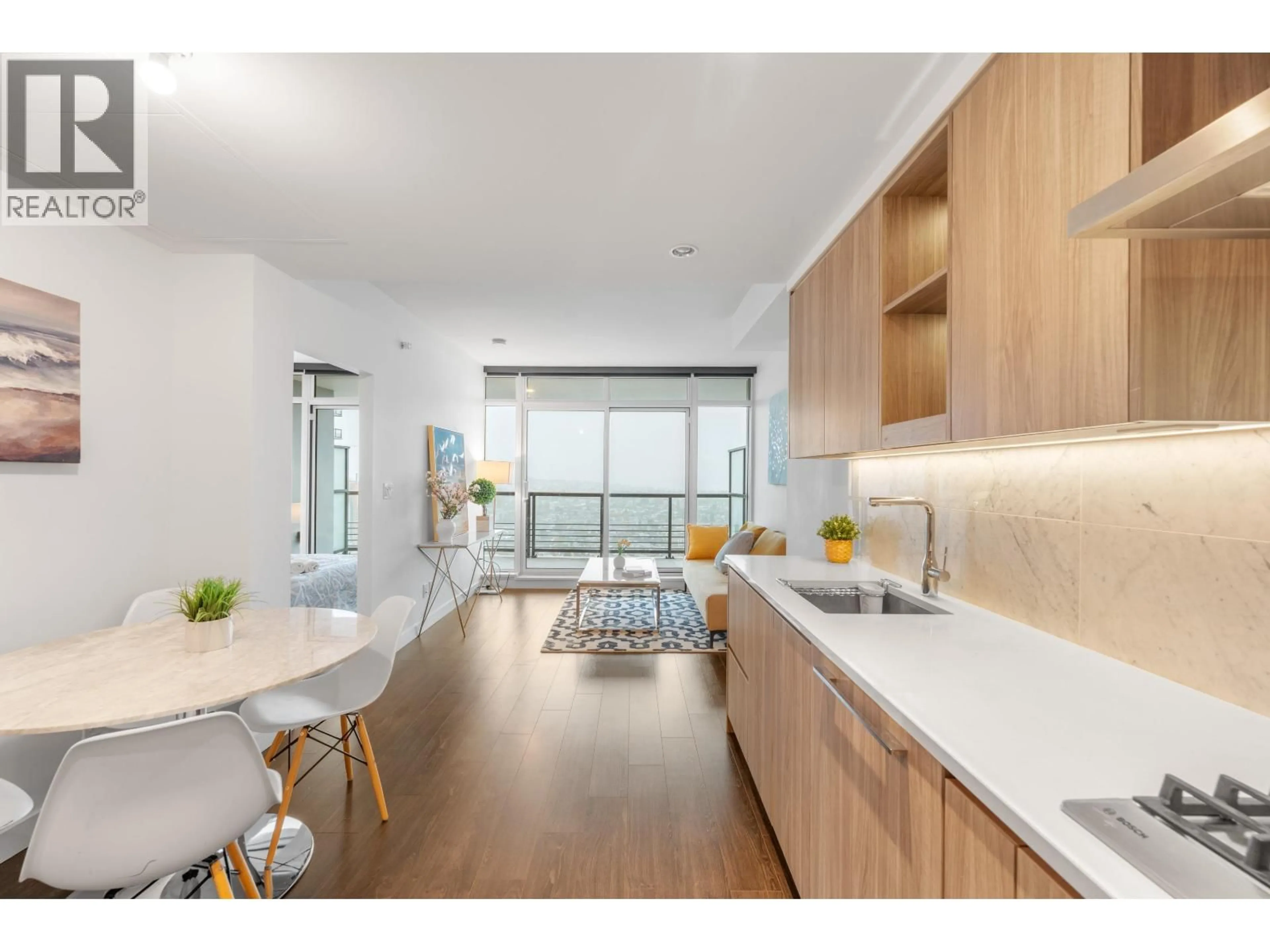 Open concept kitchen, wood/laminate floor for 3905 - 4730 LOUGHEED HIGHWAY, Burnaby British Columbia V5C0M9