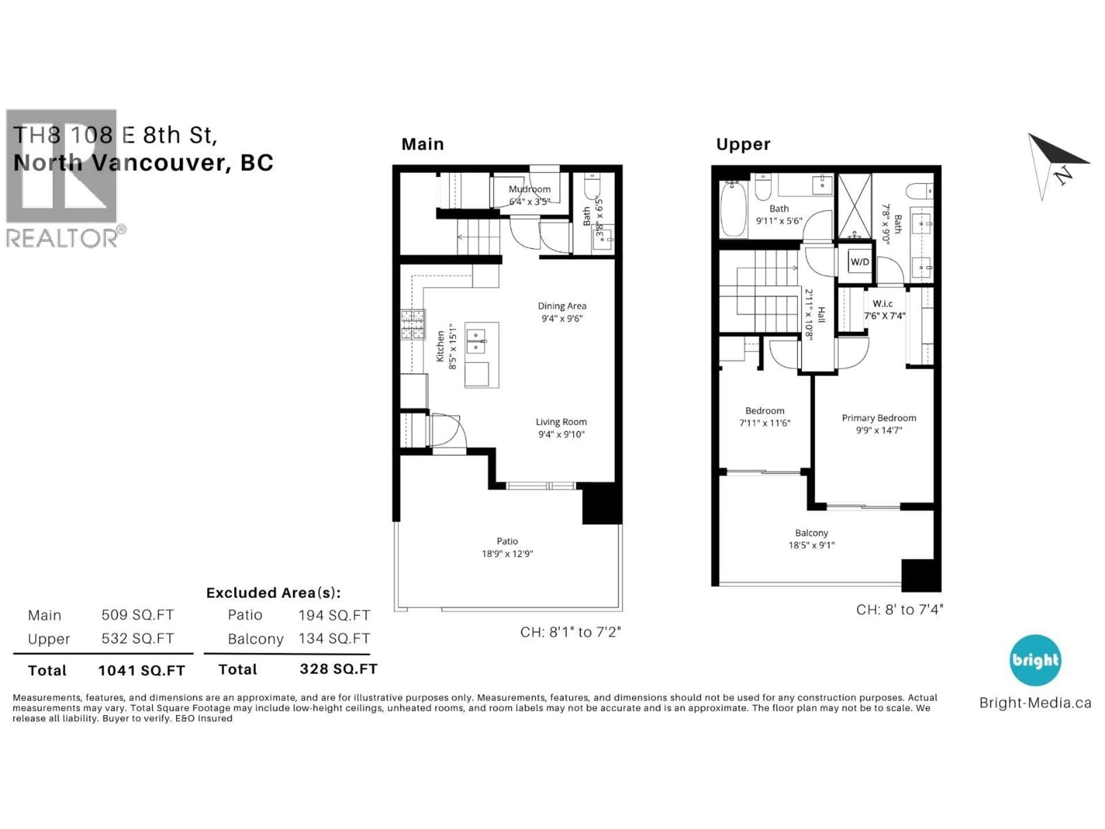 Floor plan for TH8 - 108 8TH STREET, North Vancouver British Columbia V7L0H1