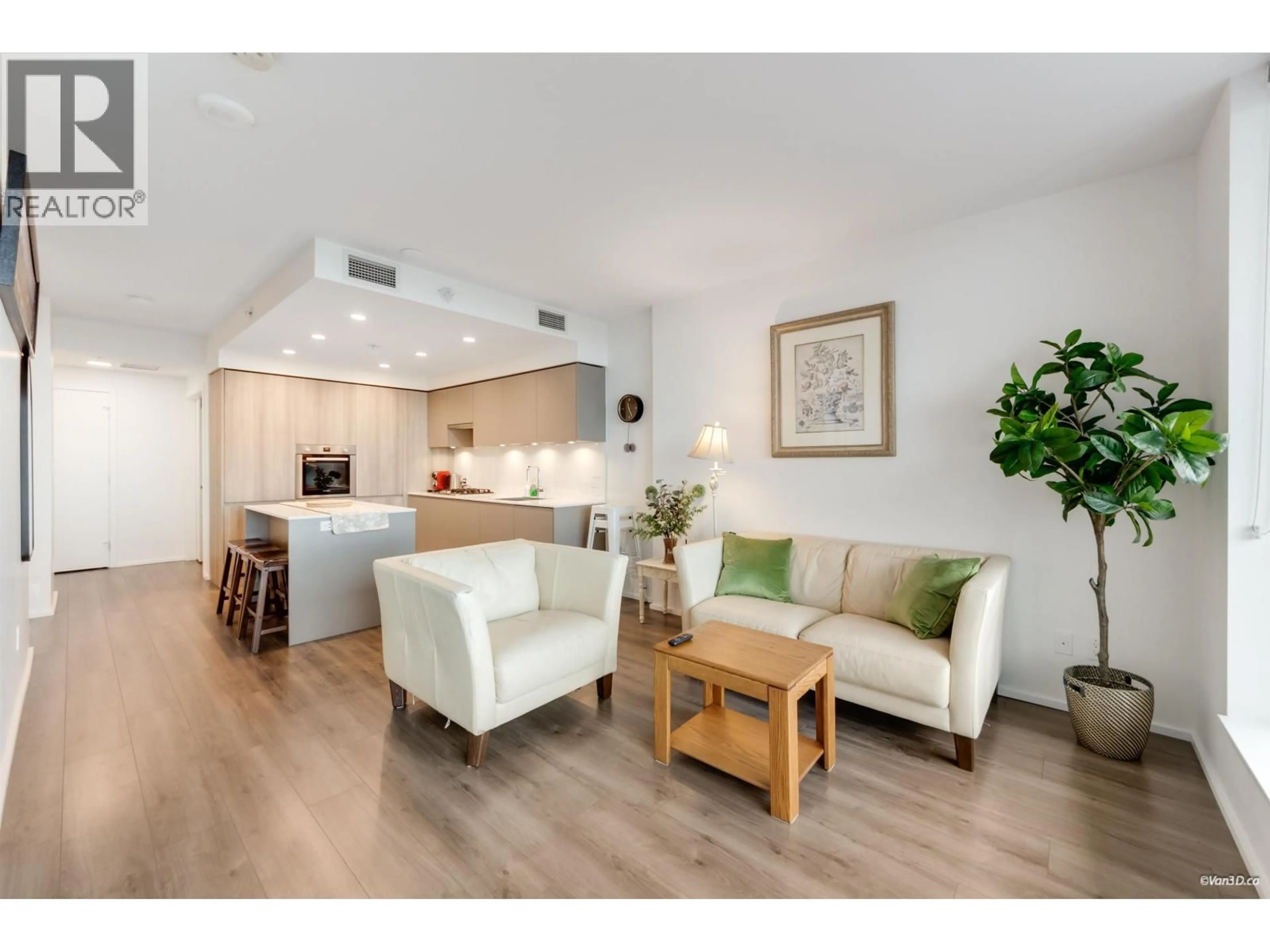 Living room with furniture, wood/laminate floor for 3206 - 3833 EVERGREEN PLACE, Burnaby British Columbia V3J0M2