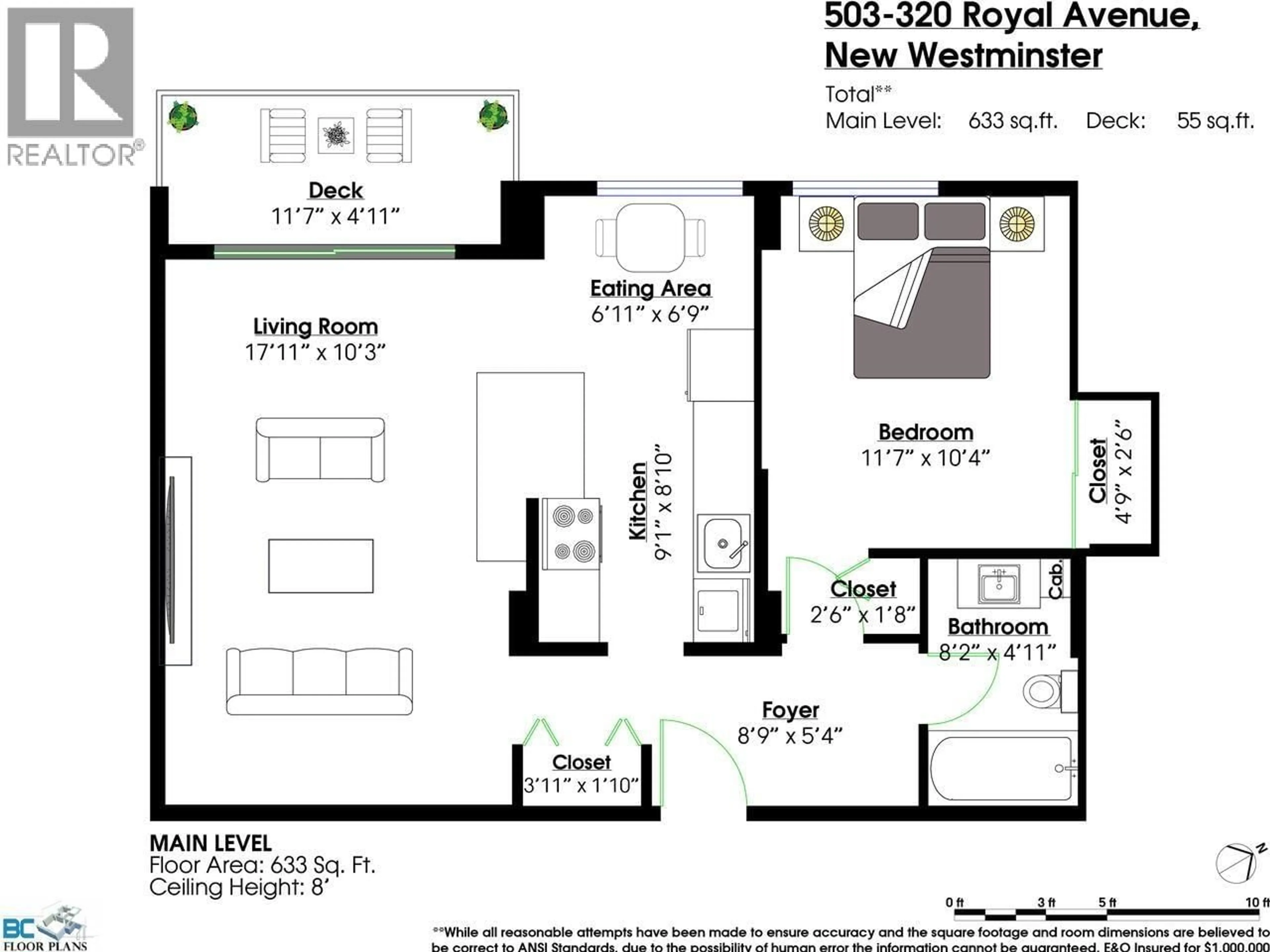 Floor plan for 503 - 320 ROYAL AVENUE, New Westminster British Columbia V3L5C6