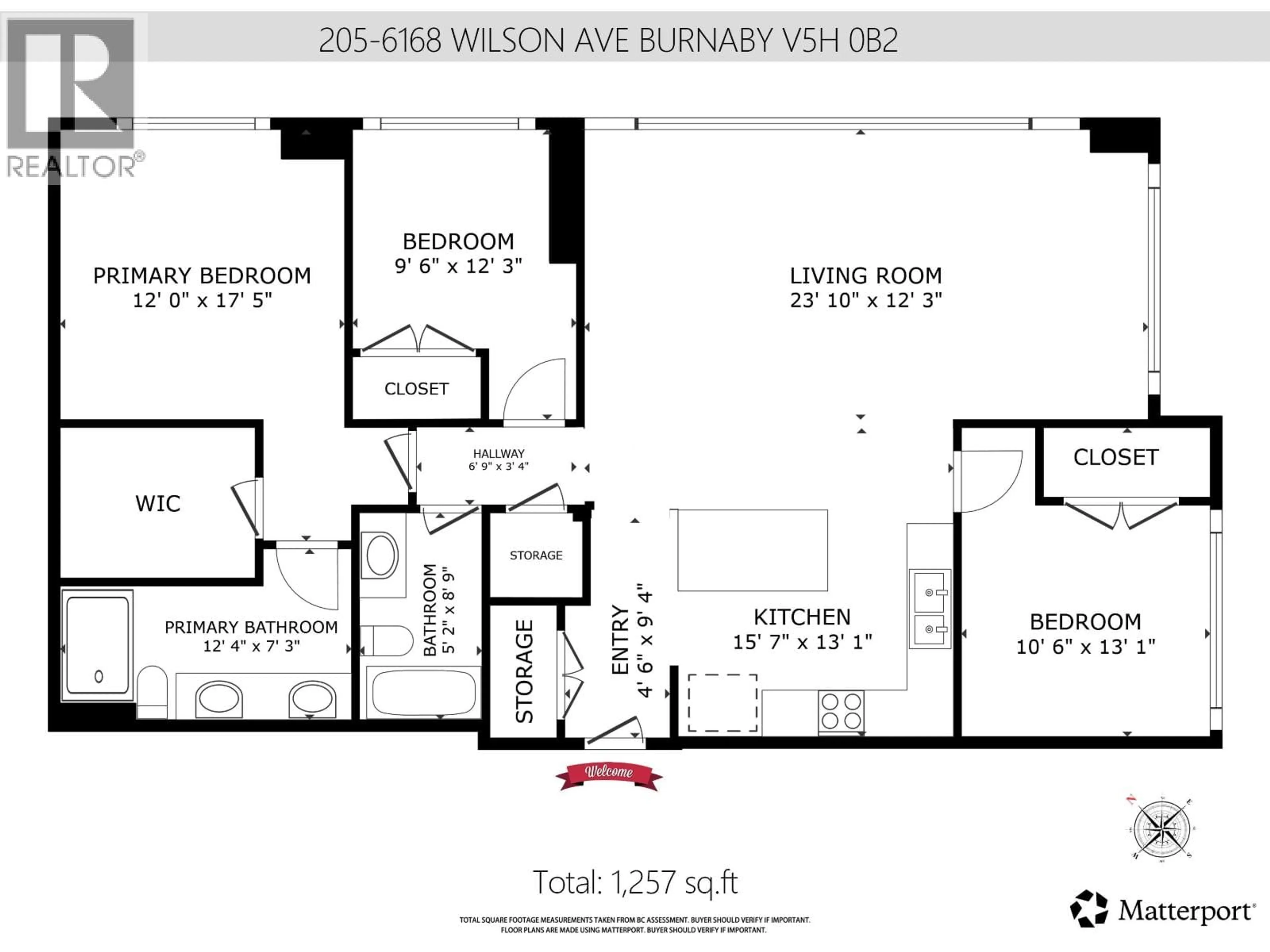 Floor plan for 205 - 6168 WILSON AVENUE, Burnaby British Columbia V5H0B2