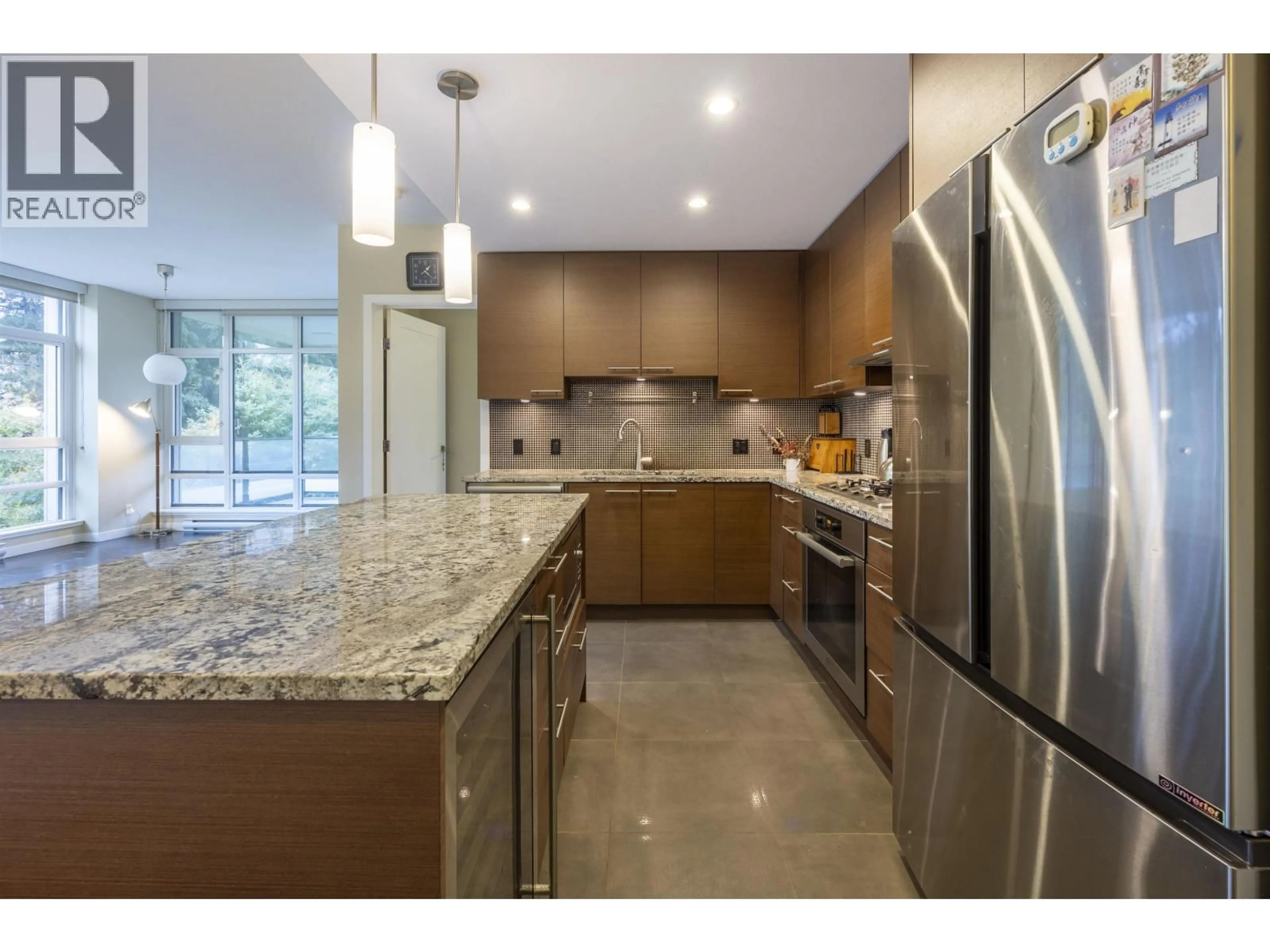 Contemporary kitchen, ceramic/tile floor for 205 - 6168 WILSON AVENUE, Burnaby British Columbia V5H0B2