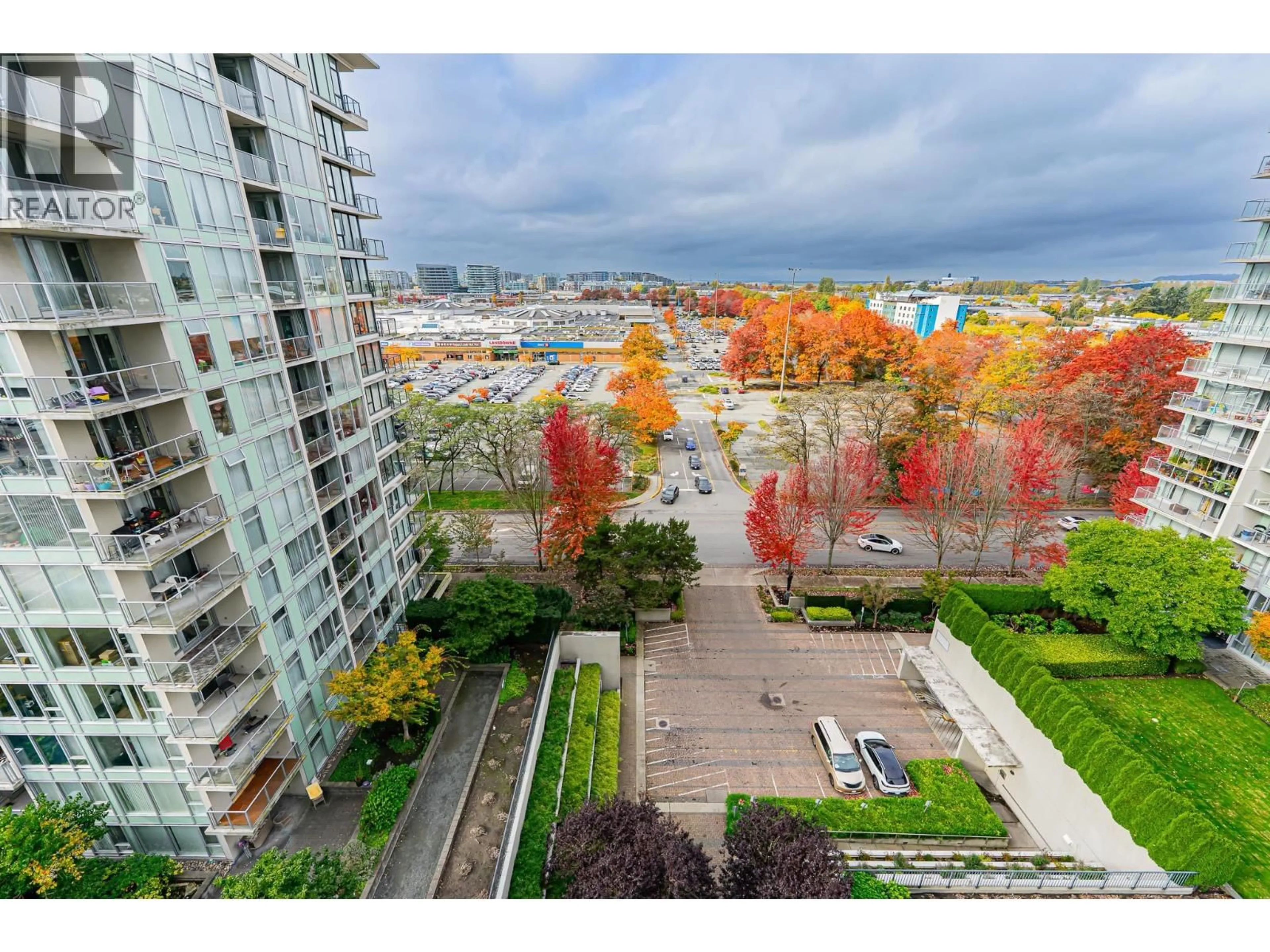 A pic from outside/outdoor area/front of a property/back of a property/a pic from drone, city buildings view from balcony for 1508 - 5068 KWANTLEN STREET, Richmond British Columbia V6X4K4