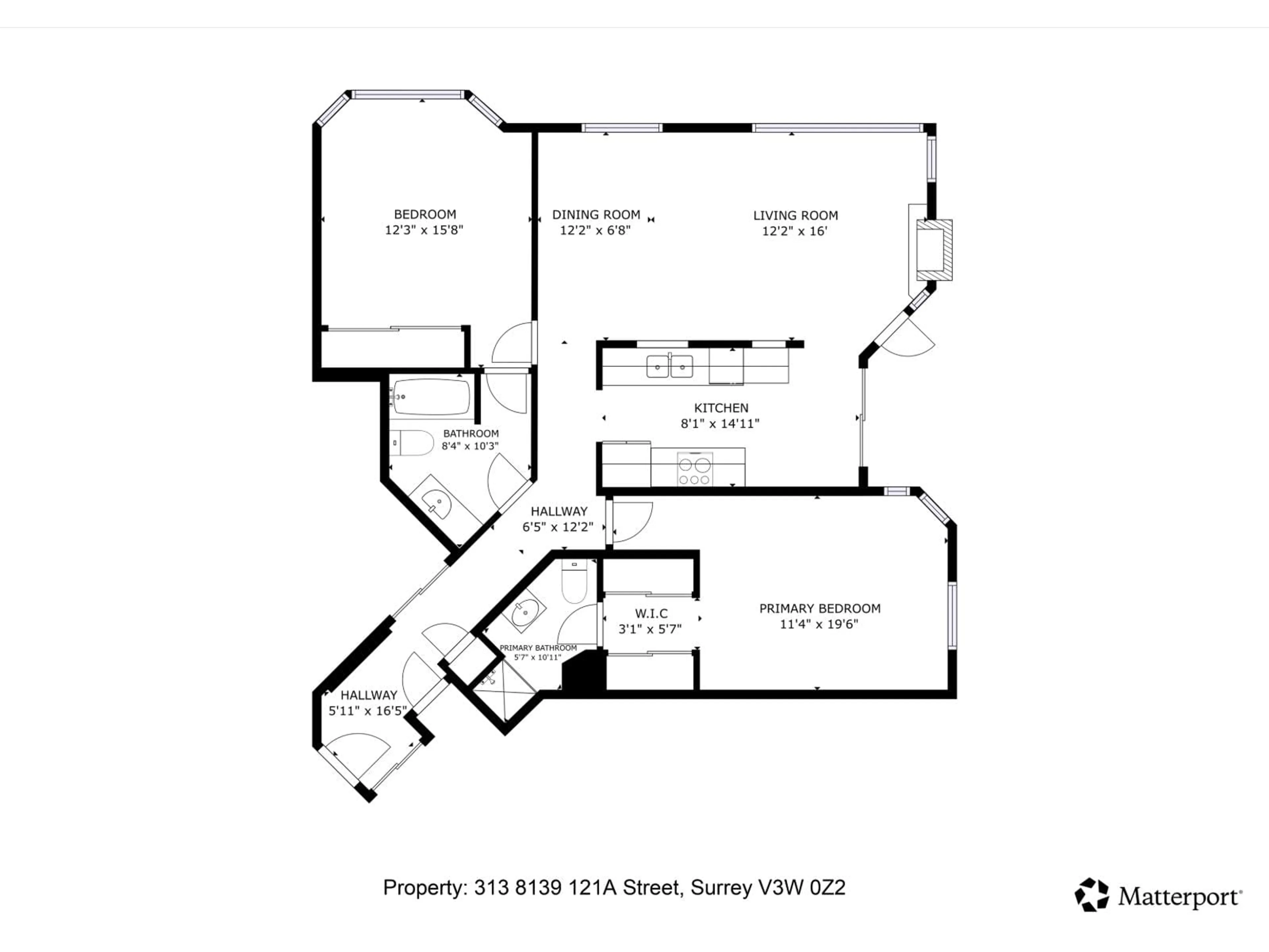 Floor plan for 313 - 8139 121A, Surrey British Columbia V3W0Z2