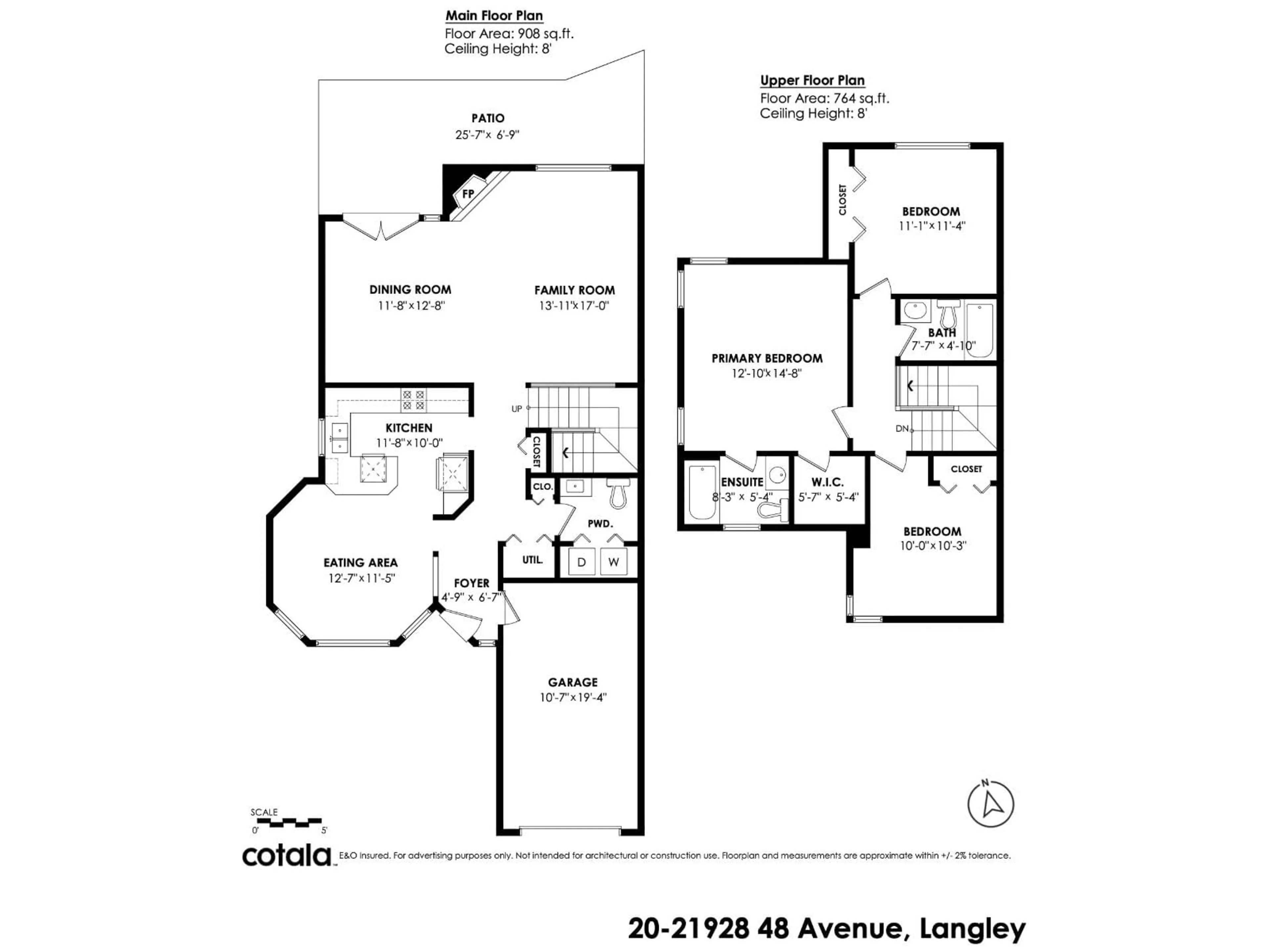 Floor plan for 20 - 21928 48, Langley British Columbia V3A8H1