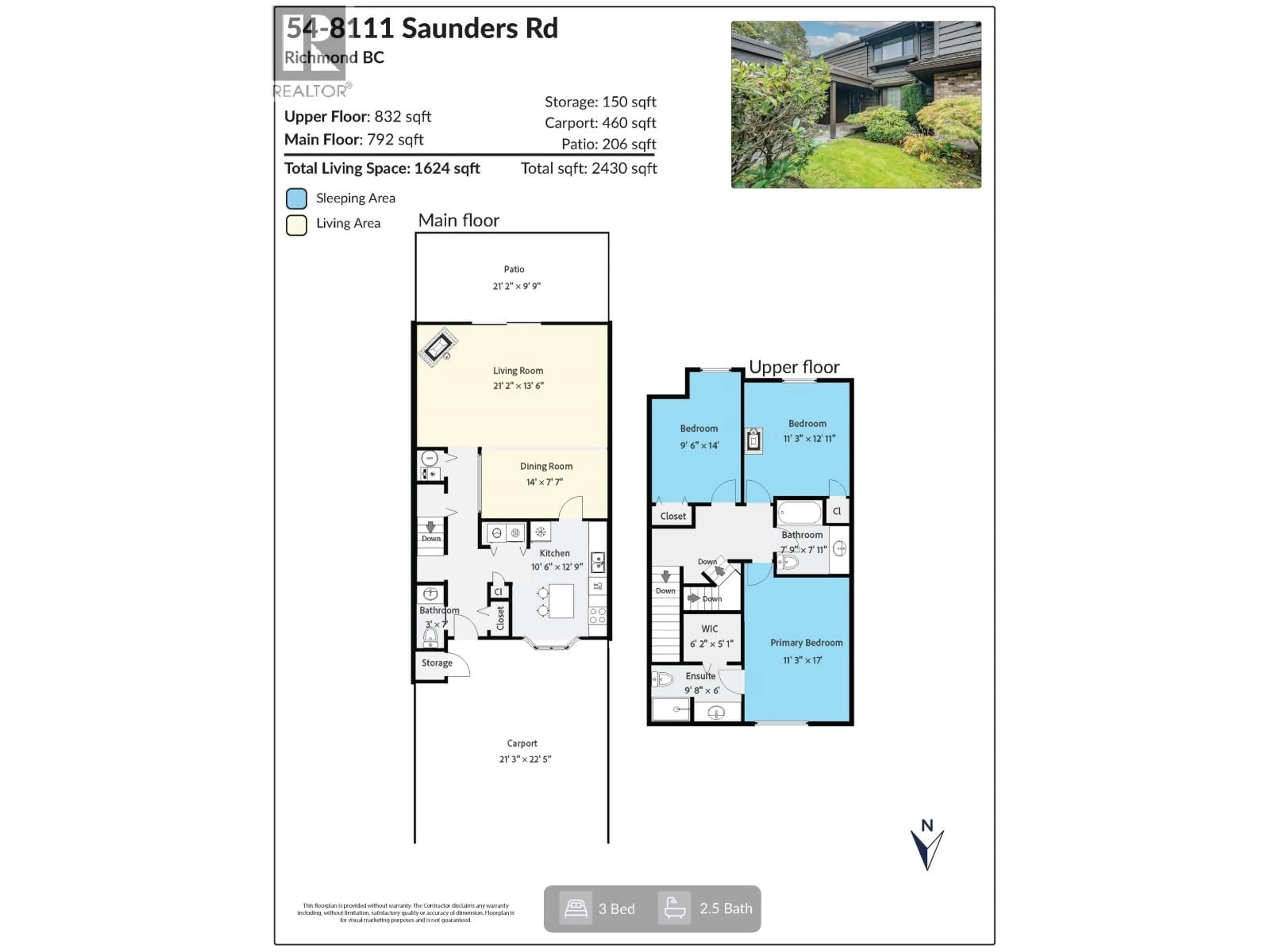 Floor plan for 54 - 8111 SAUNDERS ROAD, Richmond British Columbia V7A4L9