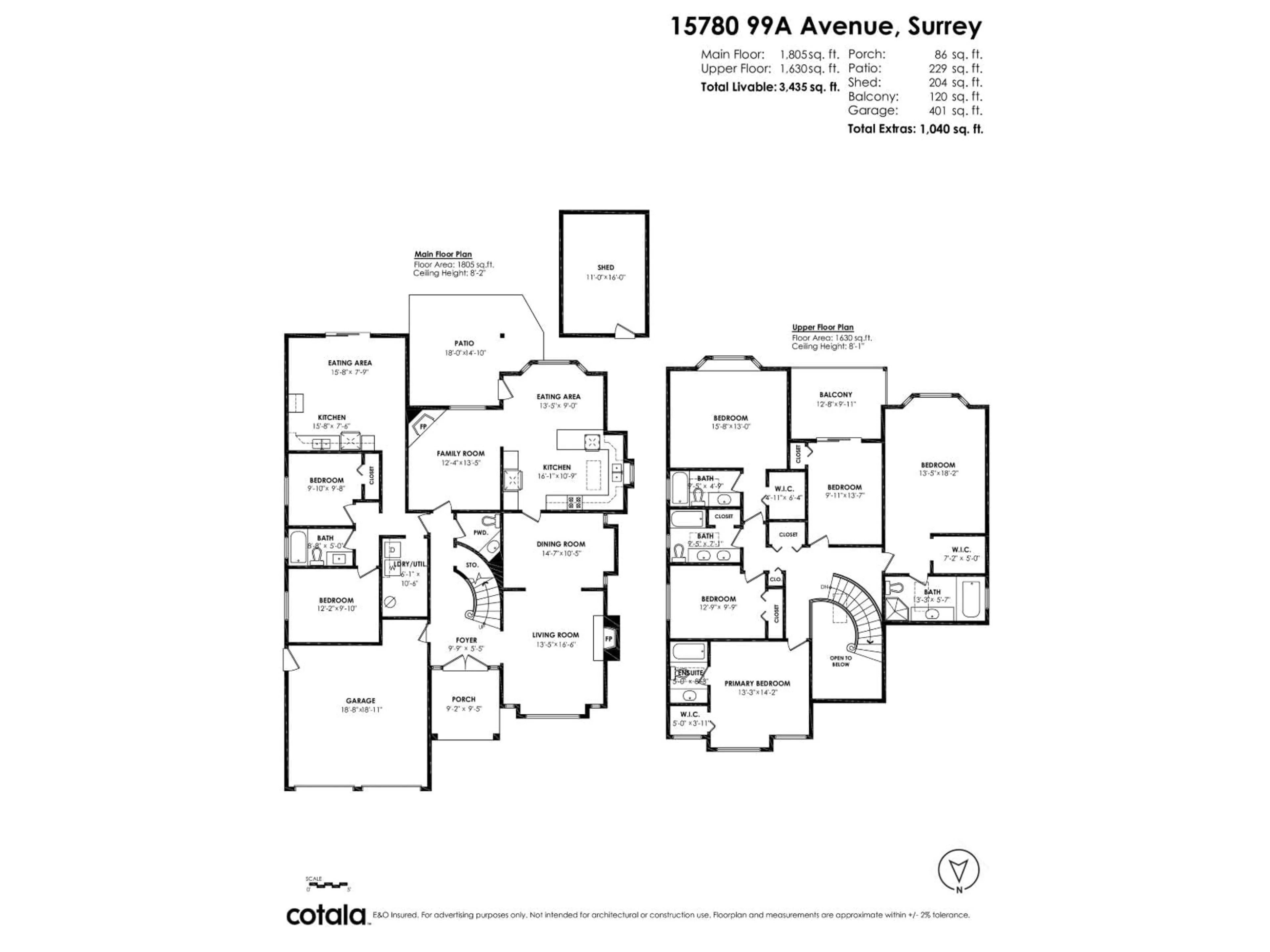 Floor plan for 15780 99A, Surrey British Columbia V4N2V7