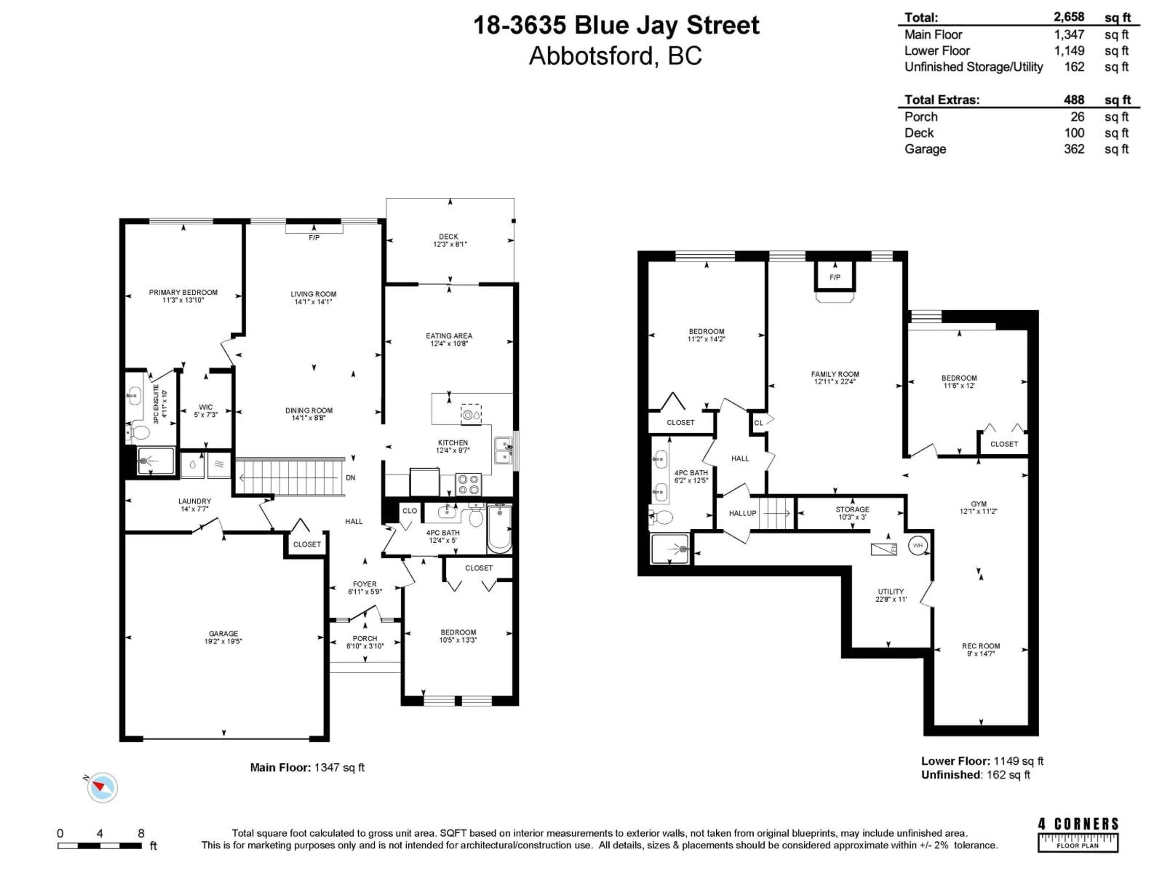 Floor plan for 18 - 3635 BLUE JAY, Abbotsford British Columbia V2T6R6