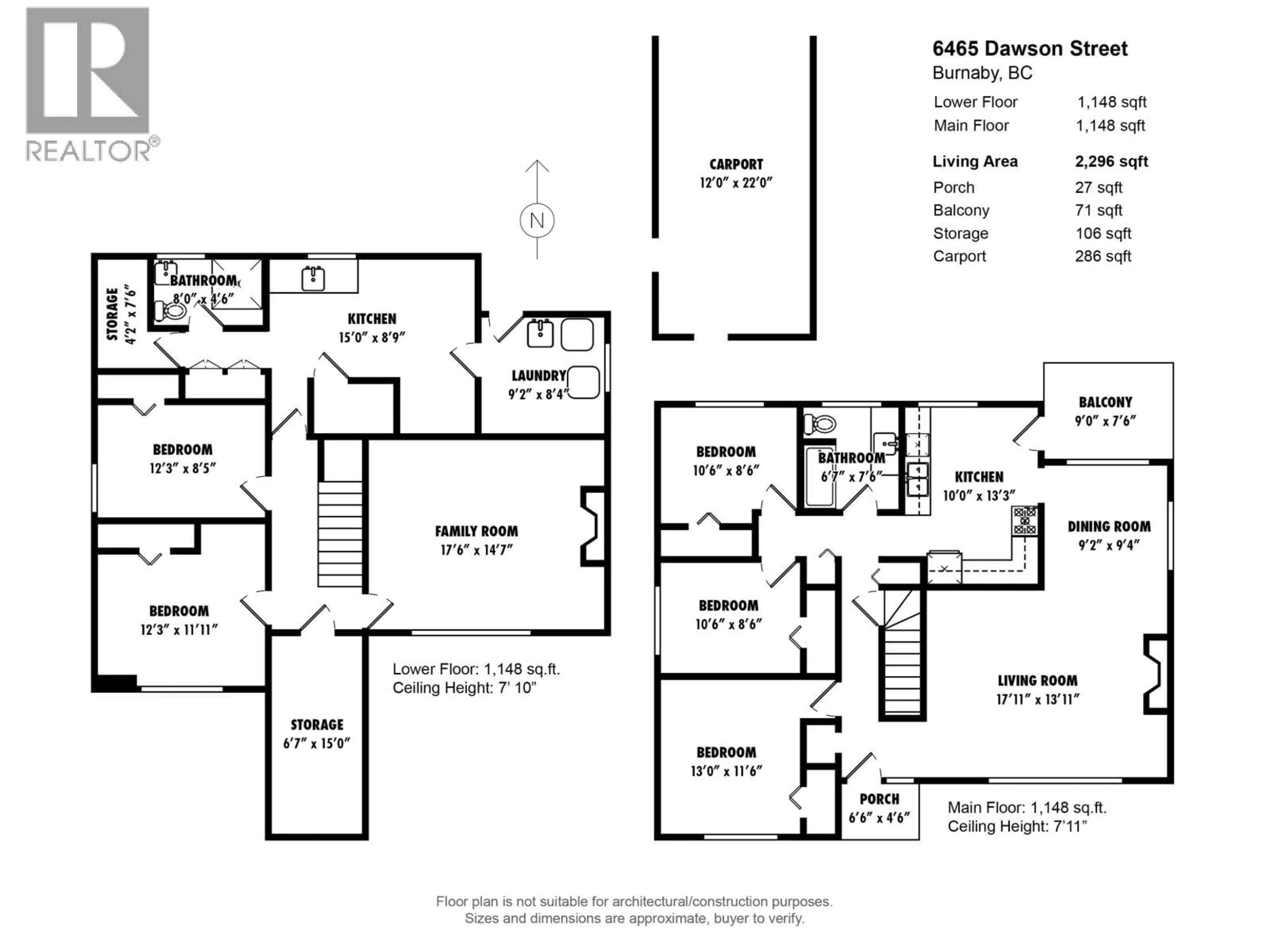 Floor plan for 6465 DAWSON STREET, Burnaby British Columbia V5B2W7