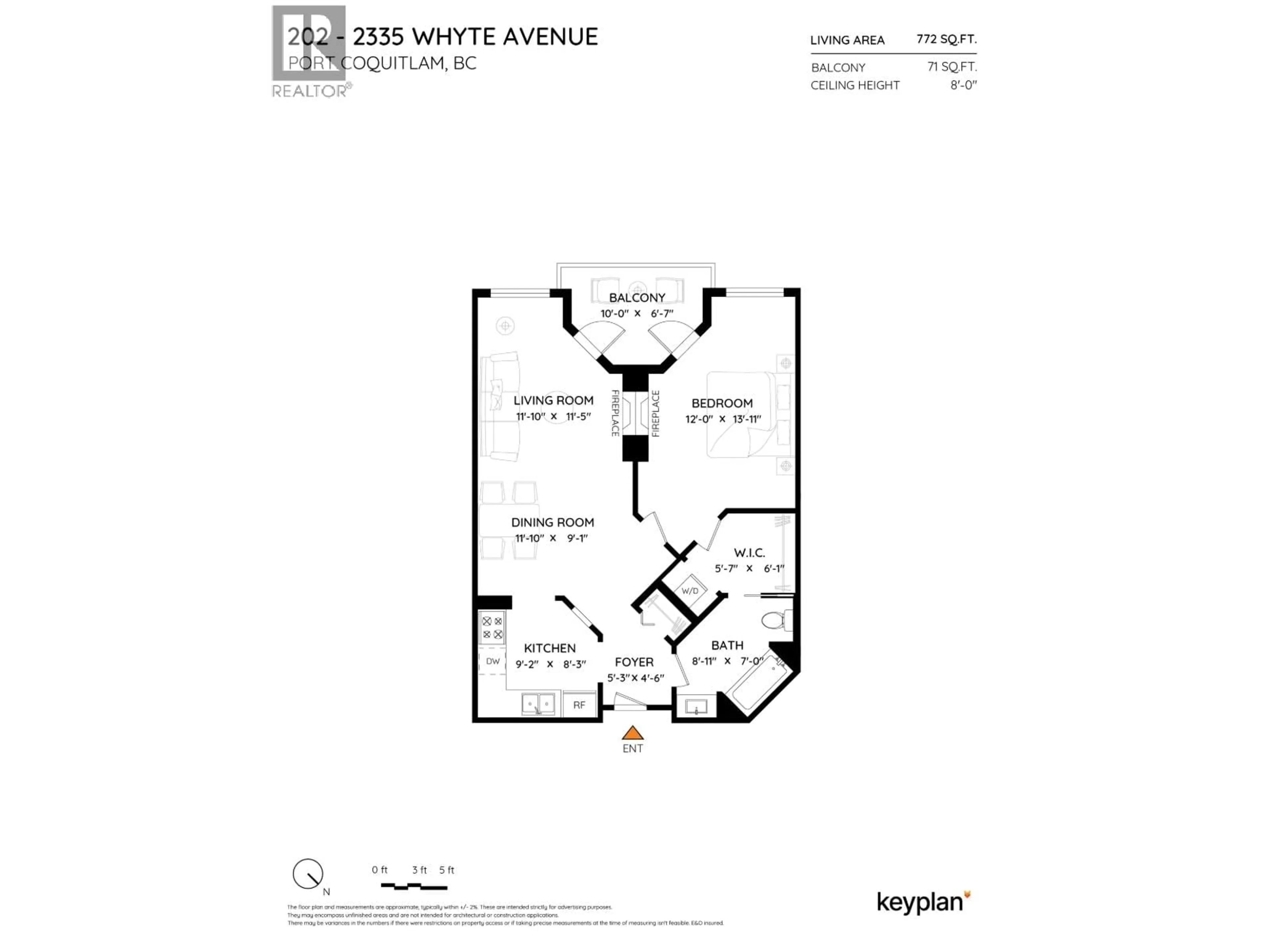 Floor plan for 202 - 2335 WHYTE AVENUE, Port Coquitlam British Columbia V3C2A3