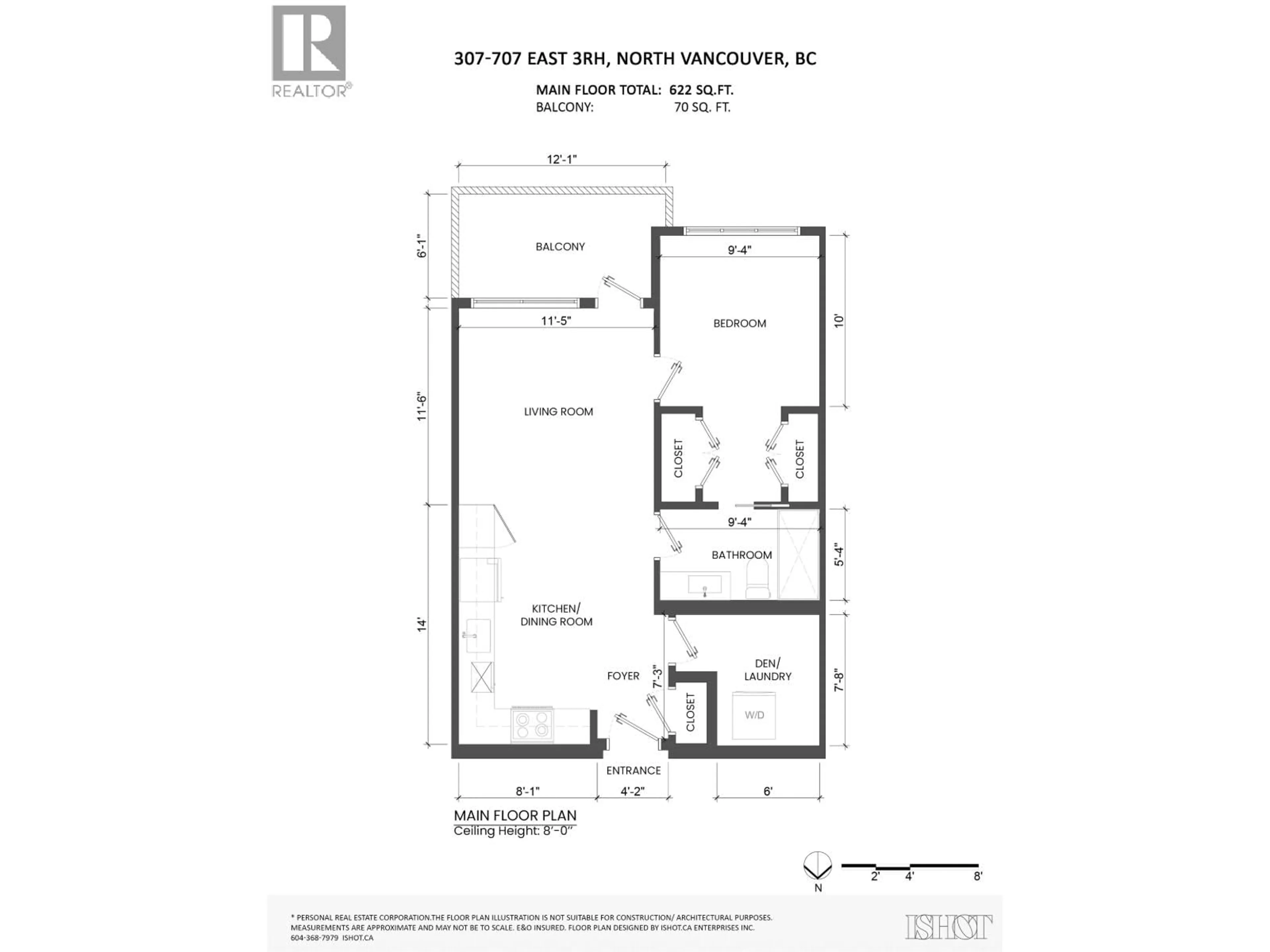 Floor plan for 307 - 707 3RD STREET, North Vancouver British Columbia V7L1G8
