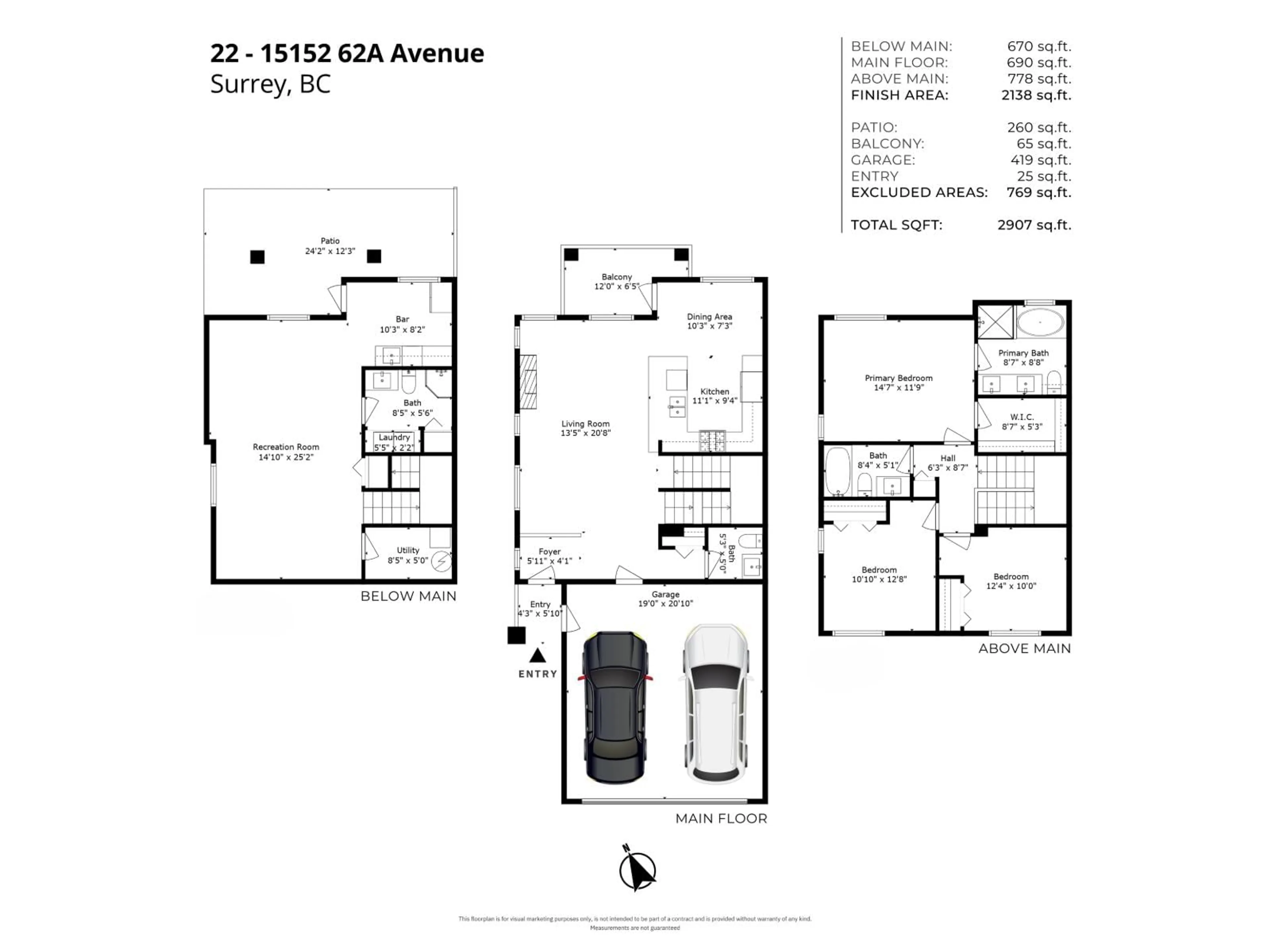 Floor plan for 22 - 15152 62A, Surrey British Columbia V3S1V1