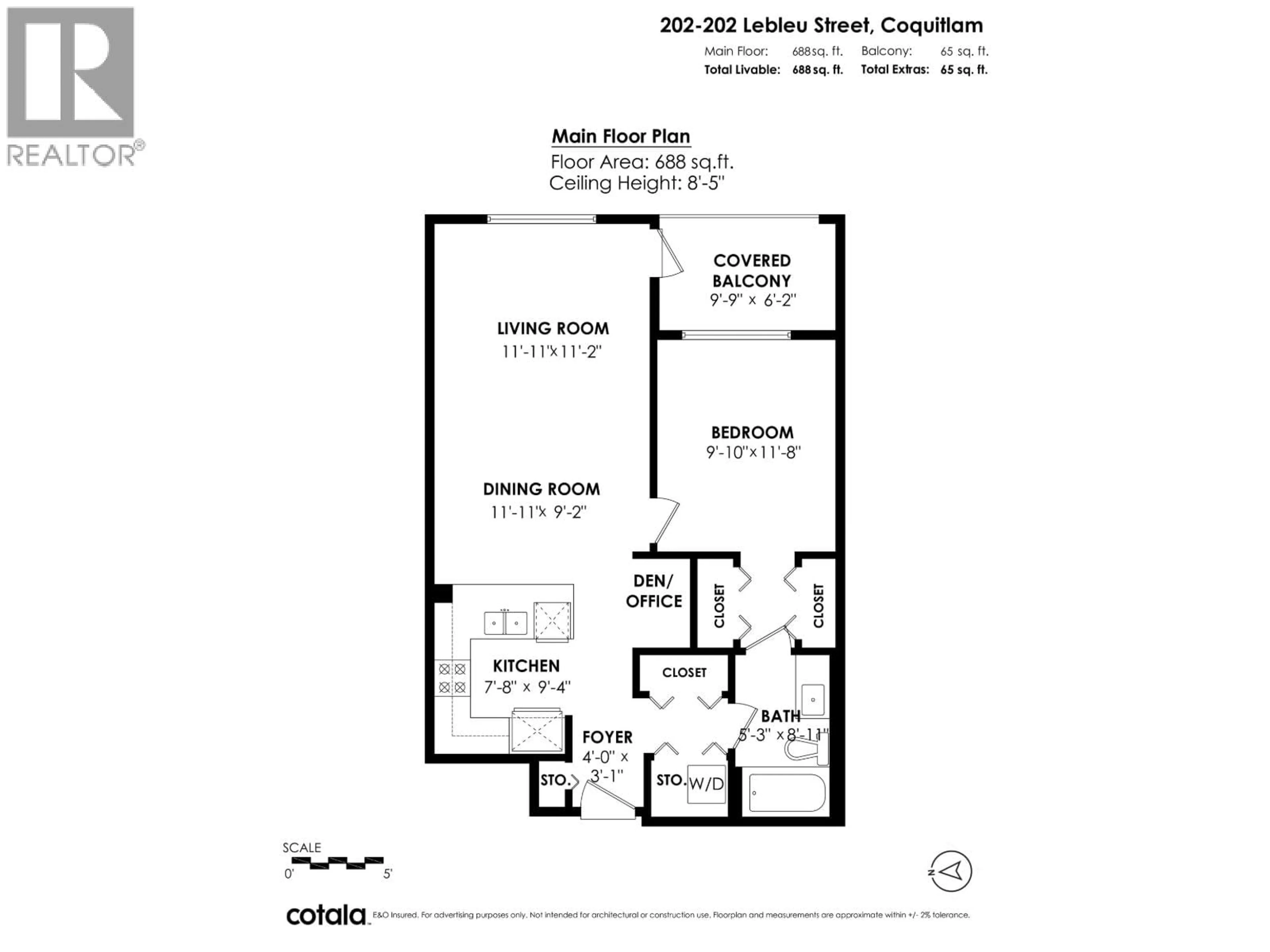 Floor plan for 202 - 202 LEBLEU STREET, Coquitlam British Columbia V3K4L6