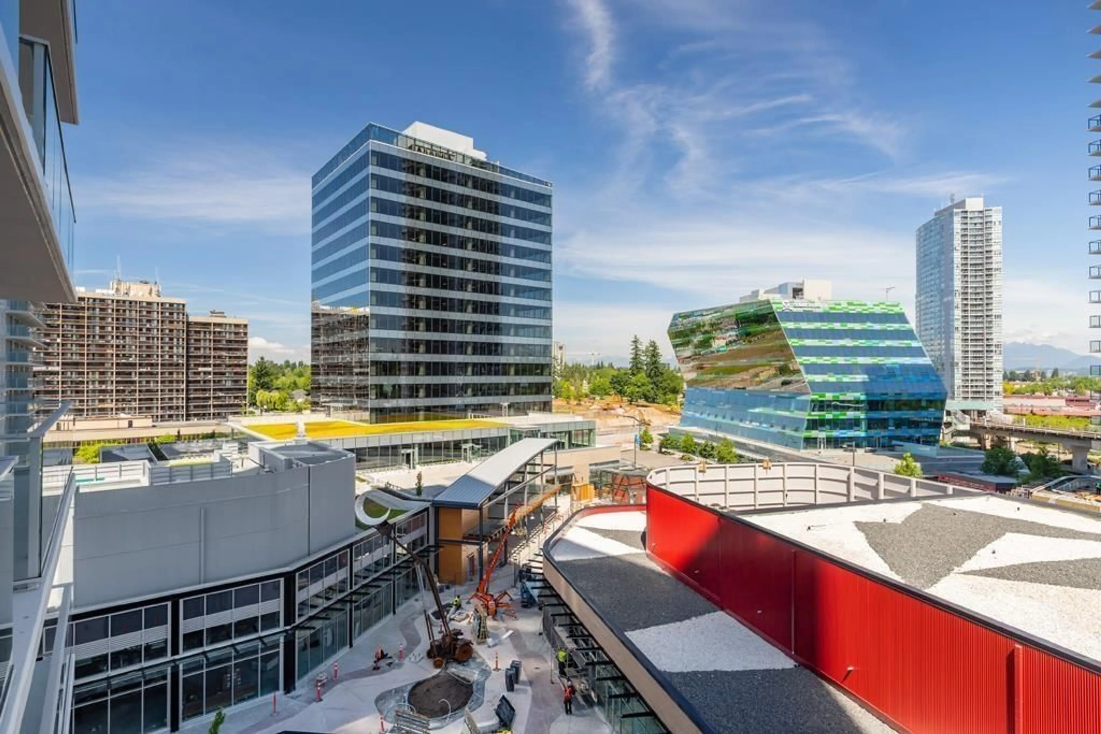 A pic from outside/outdoor area/front of a property/back of a property/a pic from drone, city buildings view from balcony for 223 - 13897 FRASER, Surrey British Columbia V3T0G8