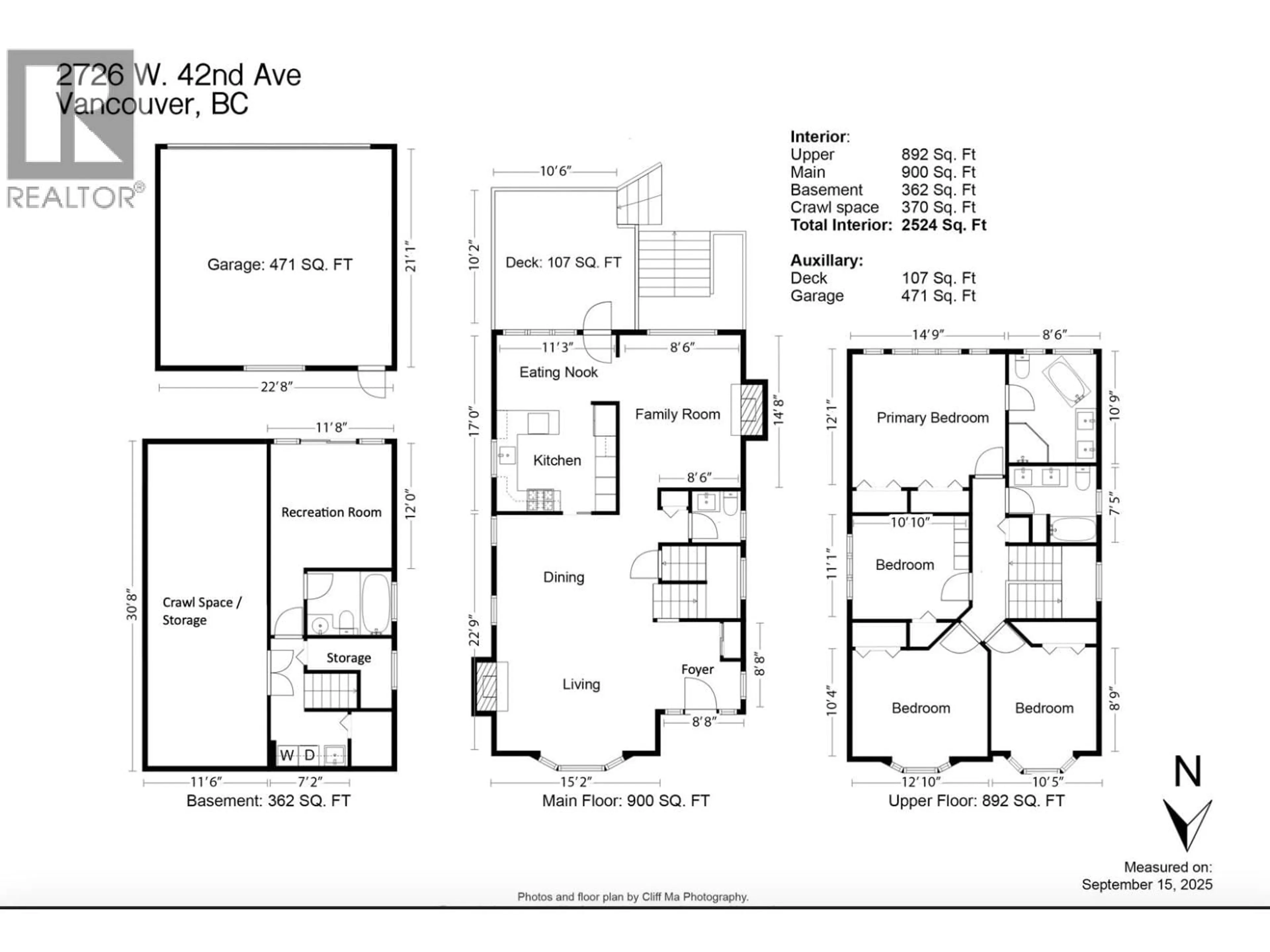 Floor plan for 2726 42ND AVENUE, Vancouver British Columbia V6N3G5
