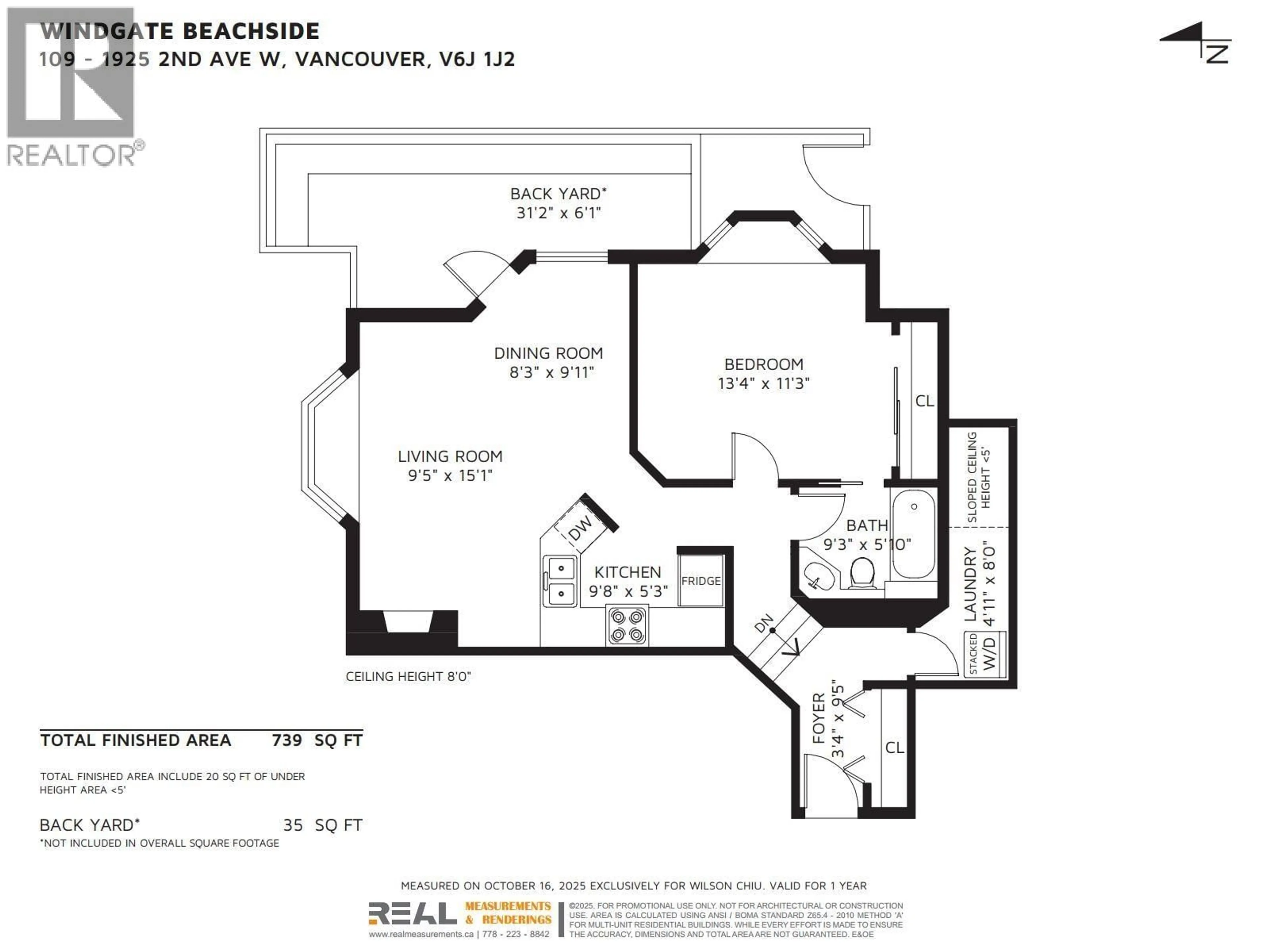 Floor plan for 109 - 1925 2ND AVENUE, Vancouver British Columbia V6J1J2